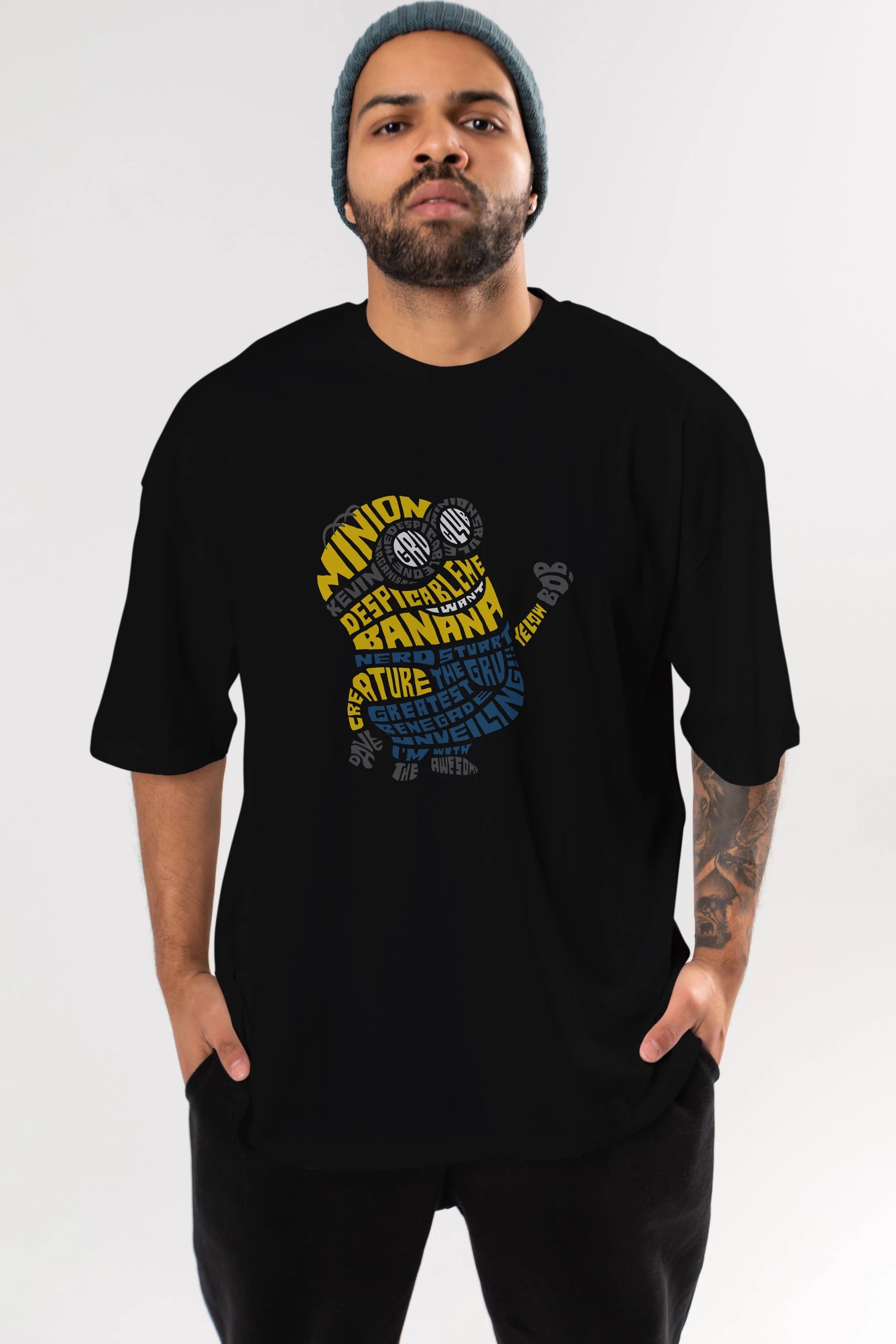 Minion Ön Baskılı Oversize t-shirt %100 pamuk Erkek Kadın Unisex