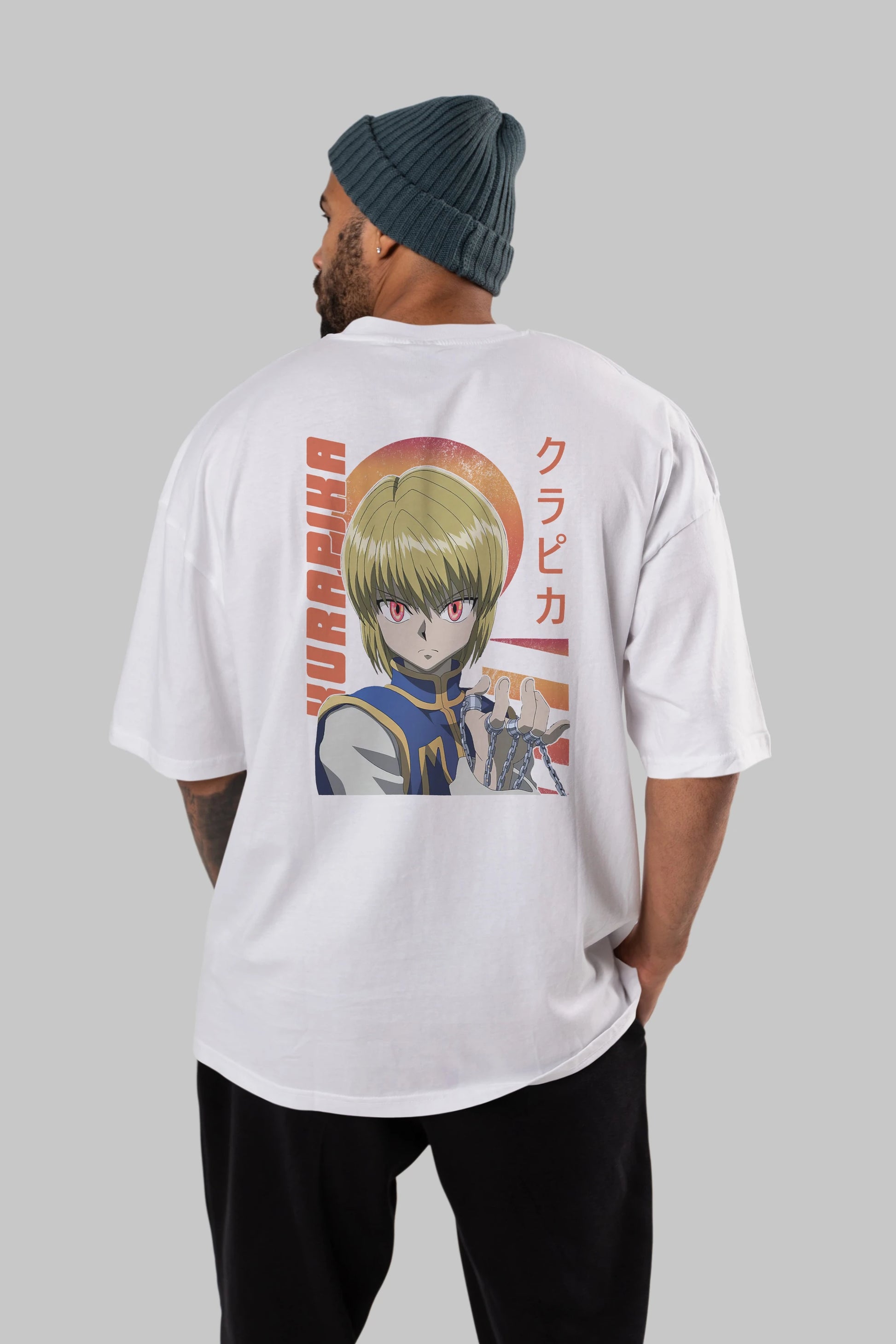 Kurapika 5 (2) Anime Arka Baskılı Oversize t-shirt Erkek Kadın Unisex