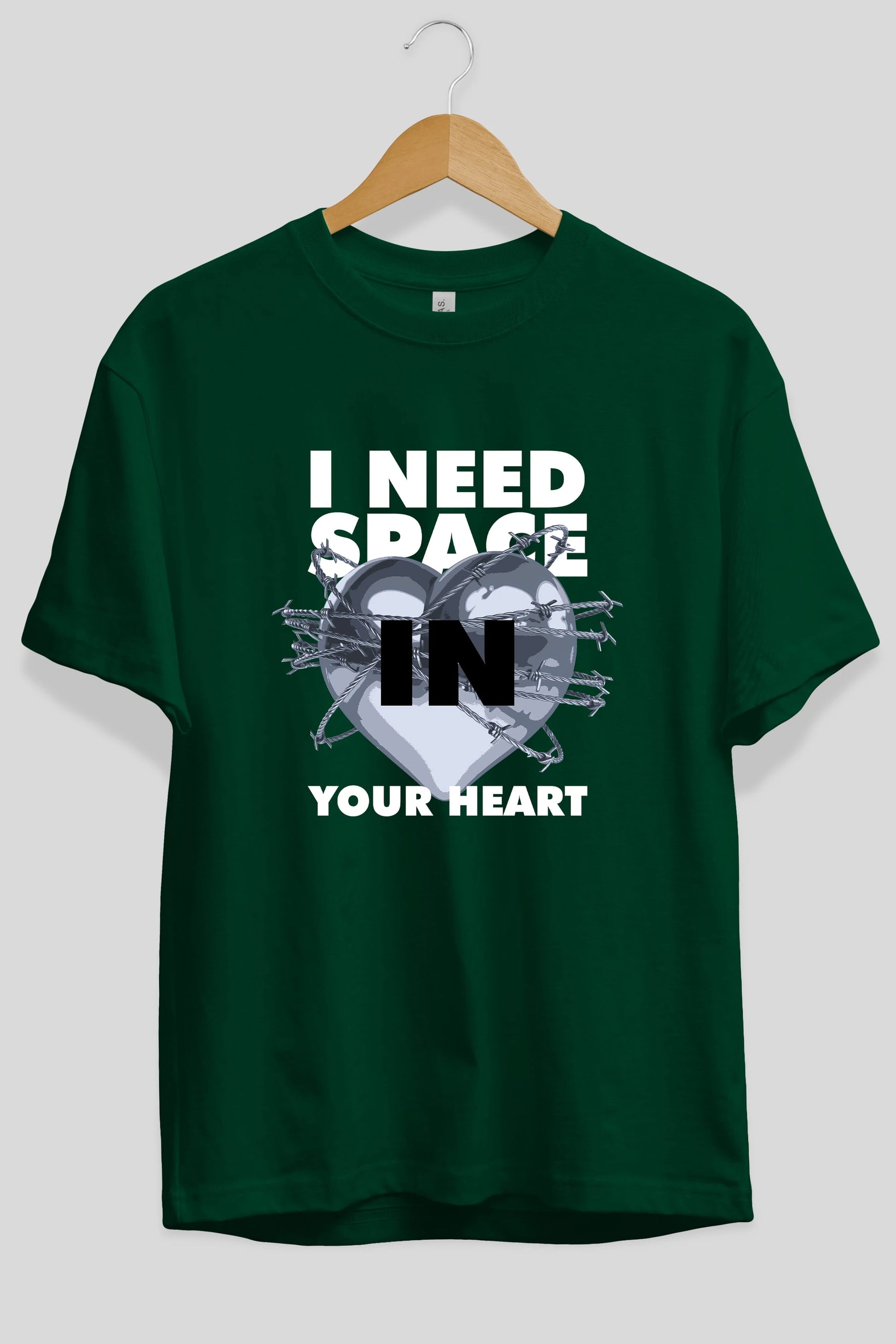 I Need Space Your Heart Ön Baskılı Oversize t-shirt Erkek Kadın Unisex