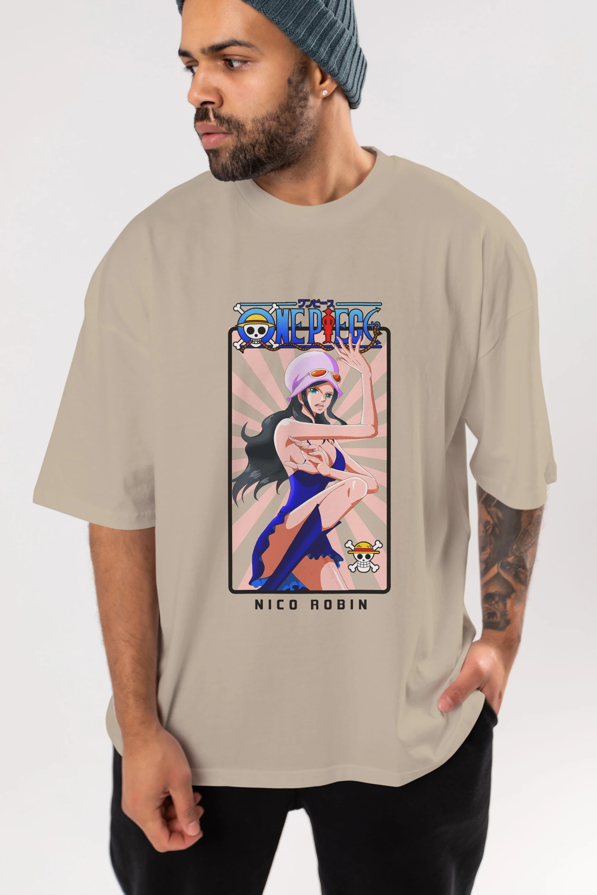 Nico Robin Anime Ön Baskılı Oversize t-shirt Erkek Kadın Unisex