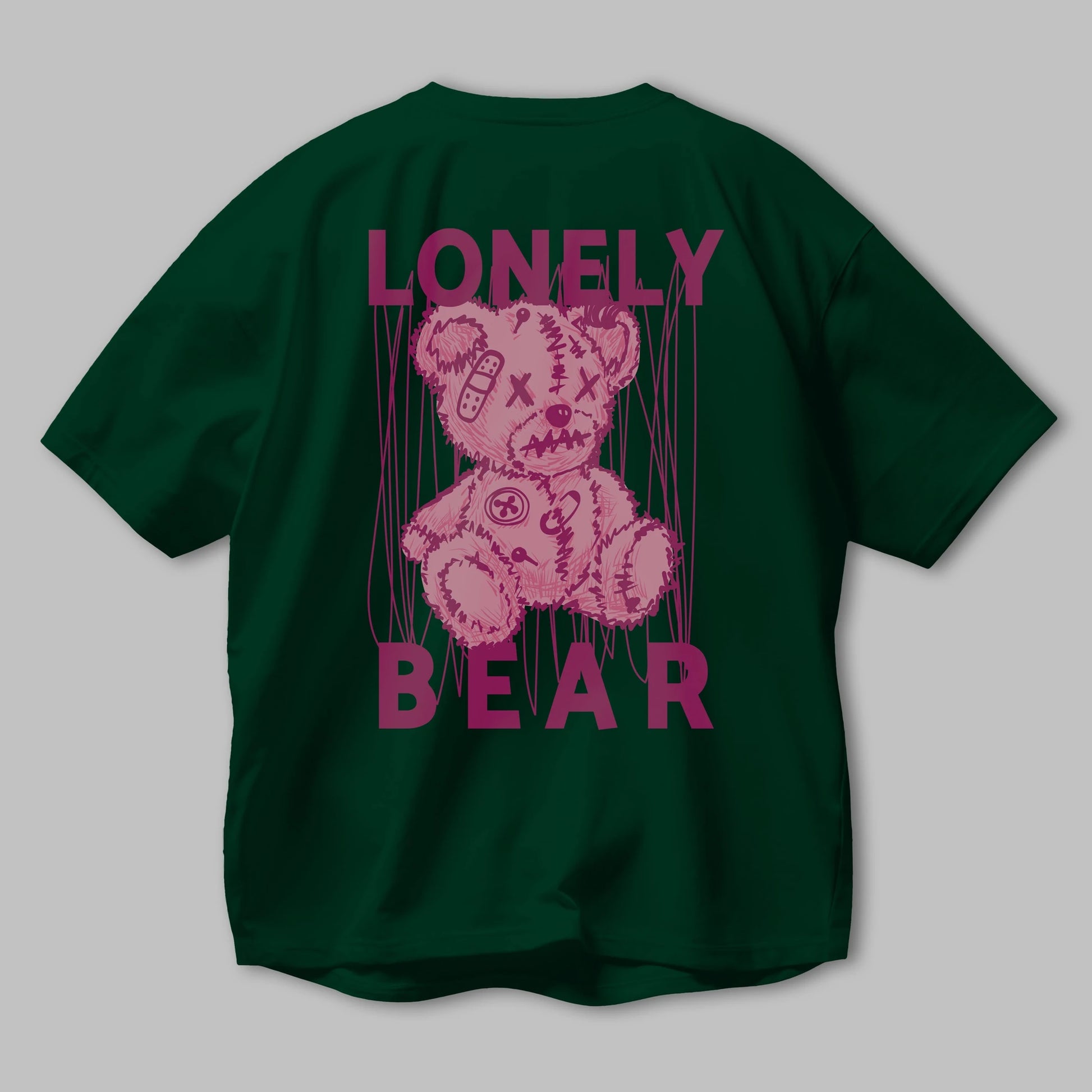 Lonely Bear Arka Baskılı Oversize t-shirt Erkek Kadın Unisex