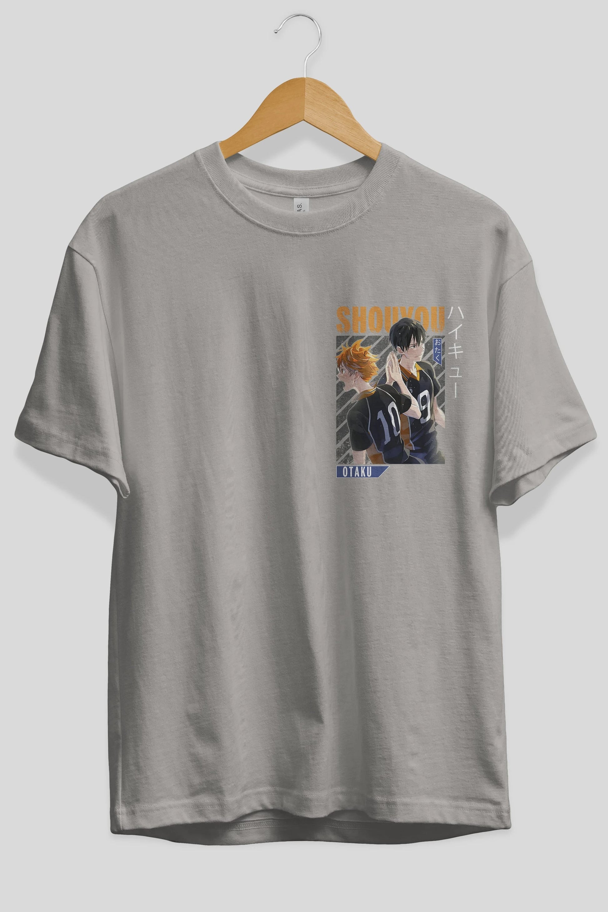 Shouyou Hinata 12 Ön Sol Baskılı Oversize t-shirt Erkek Kadın Unisex %100 Pamuk Bisiklet Yaka tişort