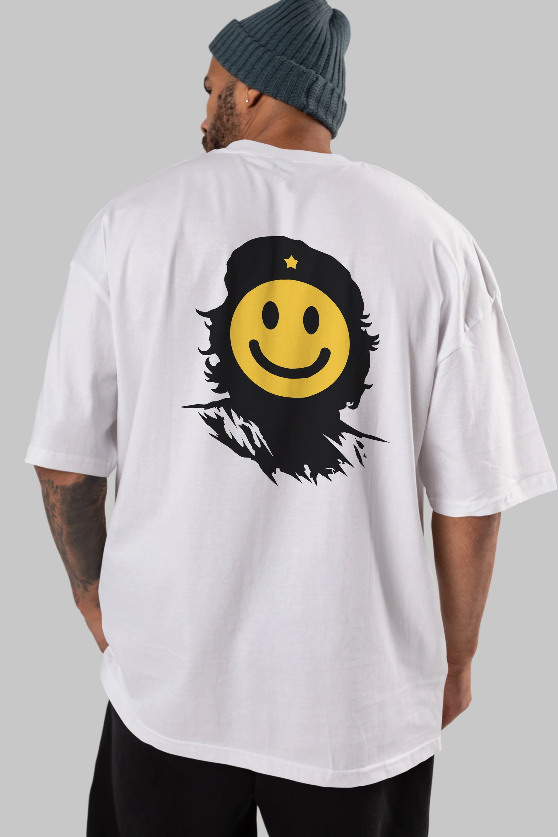 Che Smile Arka Baskılı Oversize t-shirt %100 pamuk Erkek Kadın Unisex