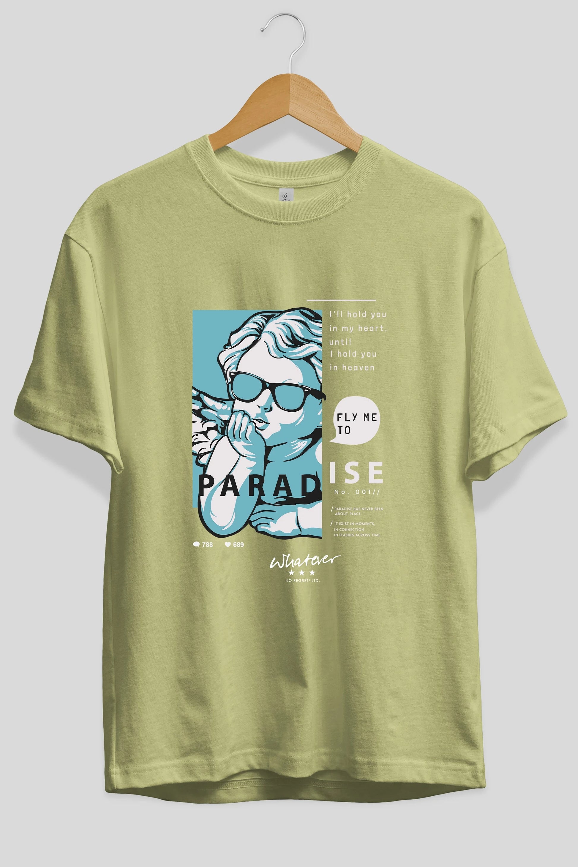 Paradise Fly to Me Ön Baskılı Oversize t-shirt Erkek Kadın Unisex