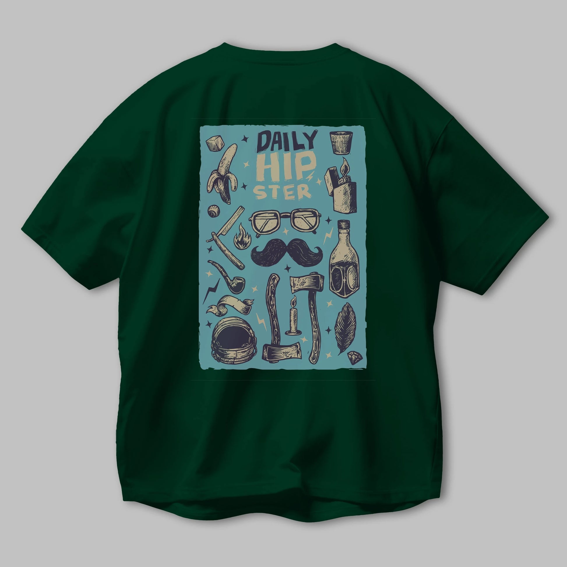 Hipster Arka Baskılı Oversize t-shirt Erkek Kadın Unisex %100 Pamuk