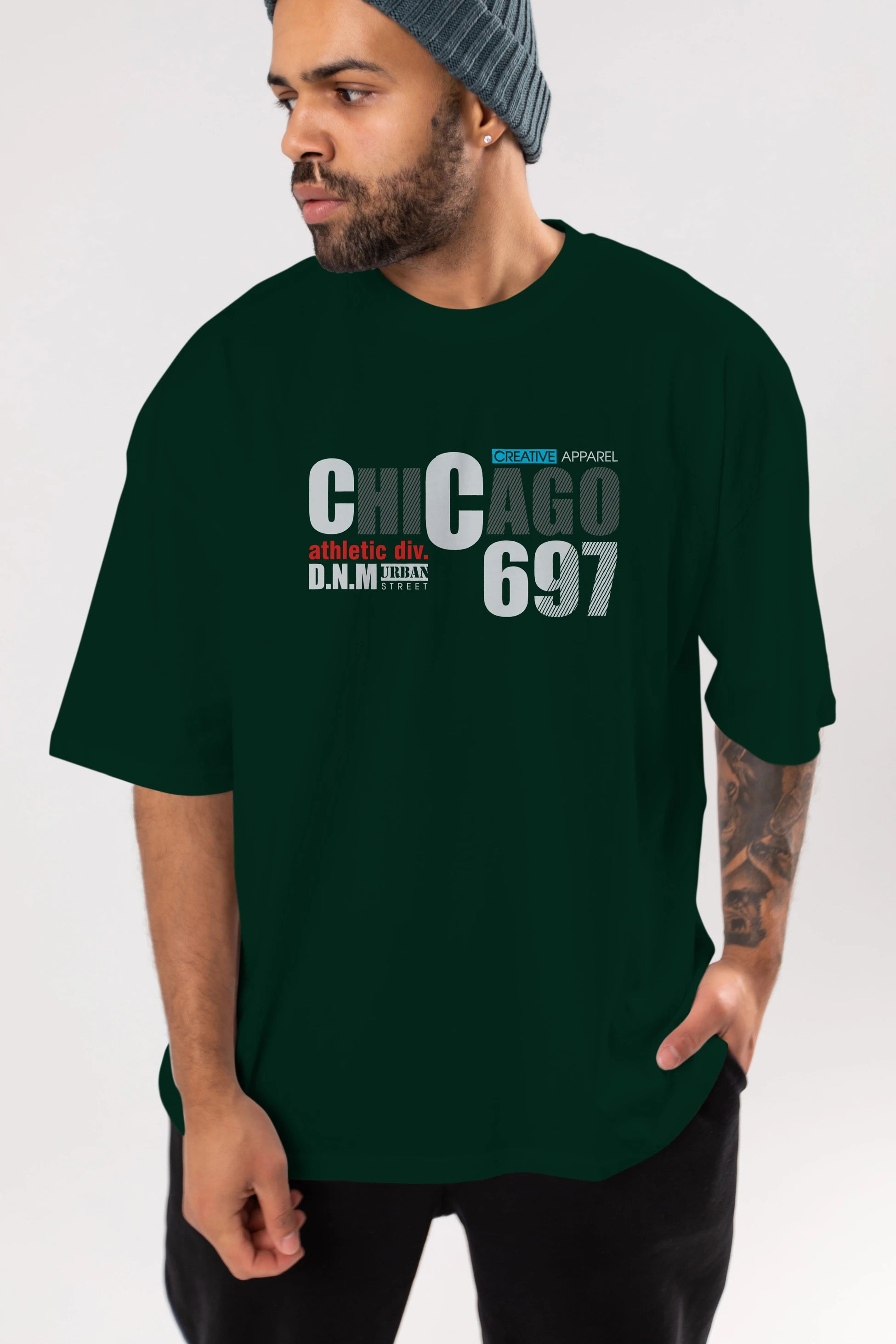 Chicago 697 Ön Baskılı Oversize t-shirt Erkek Kadın Unisex