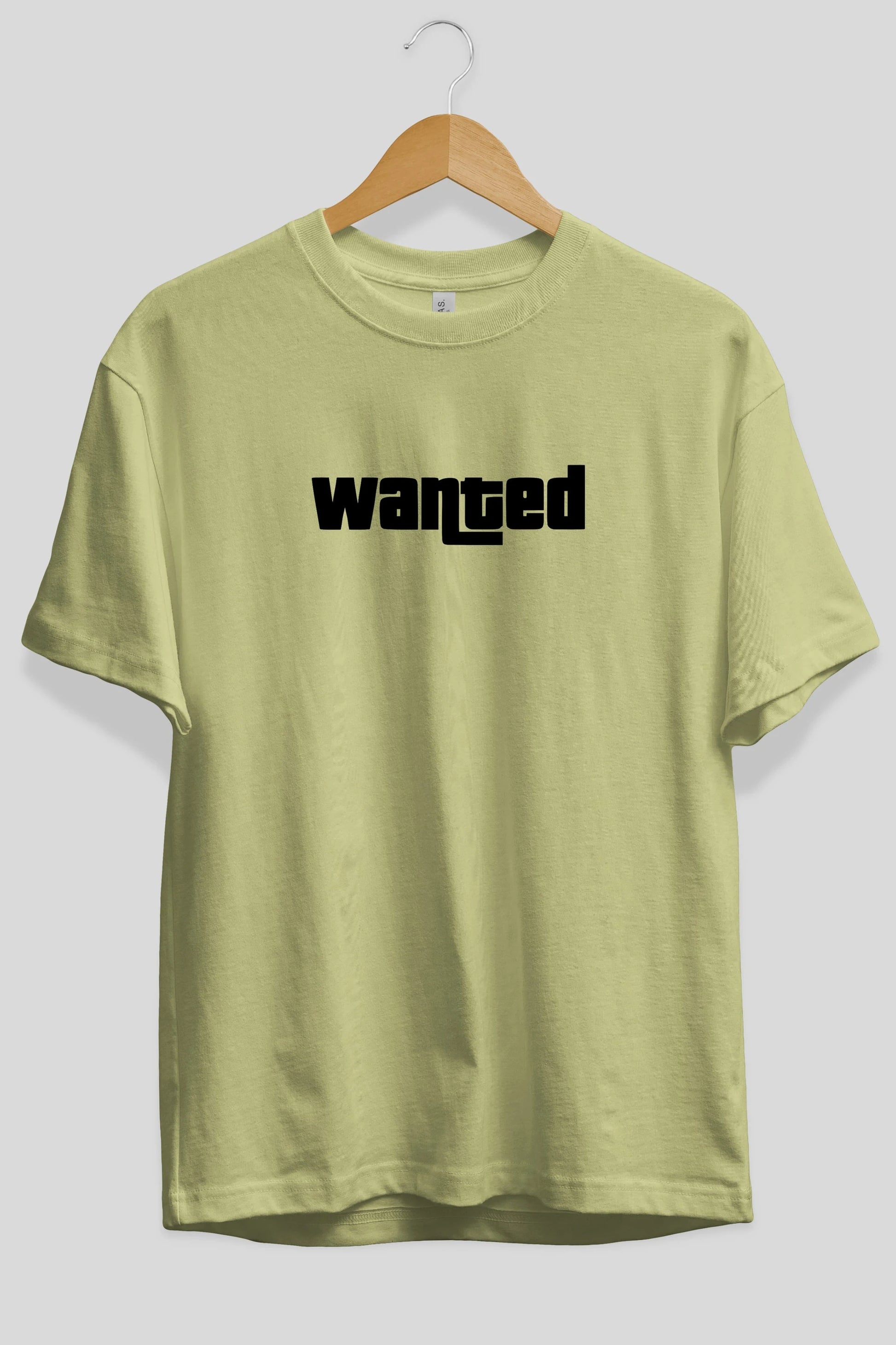 Wanted Ön Baskılı Oversize t-shirt %100 pamuk Erkek Kadın Unisex