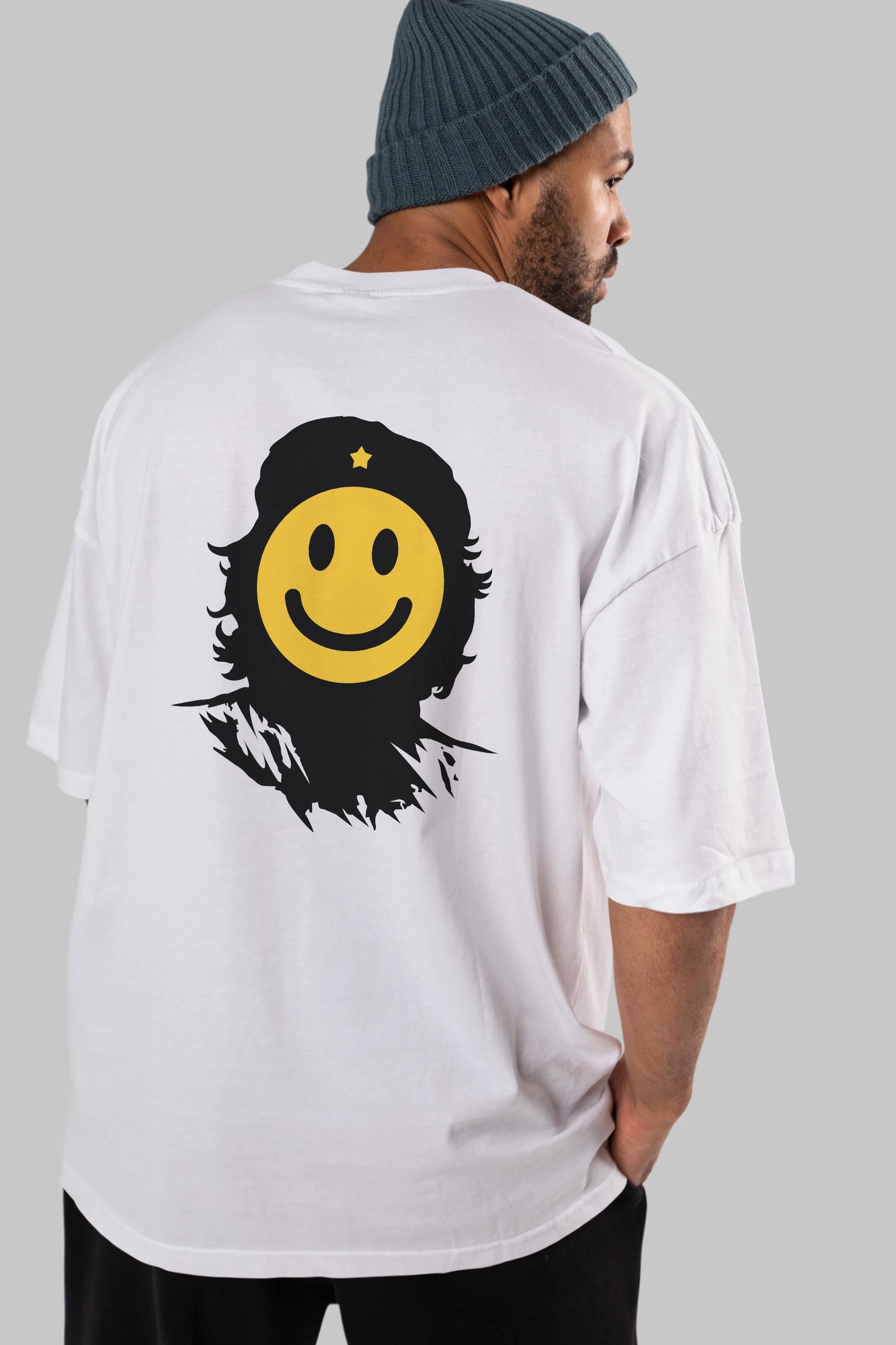 Che Smile Arka Baskılı Oversize t-shirt %100 pamuk Erkek Kadın Unisex