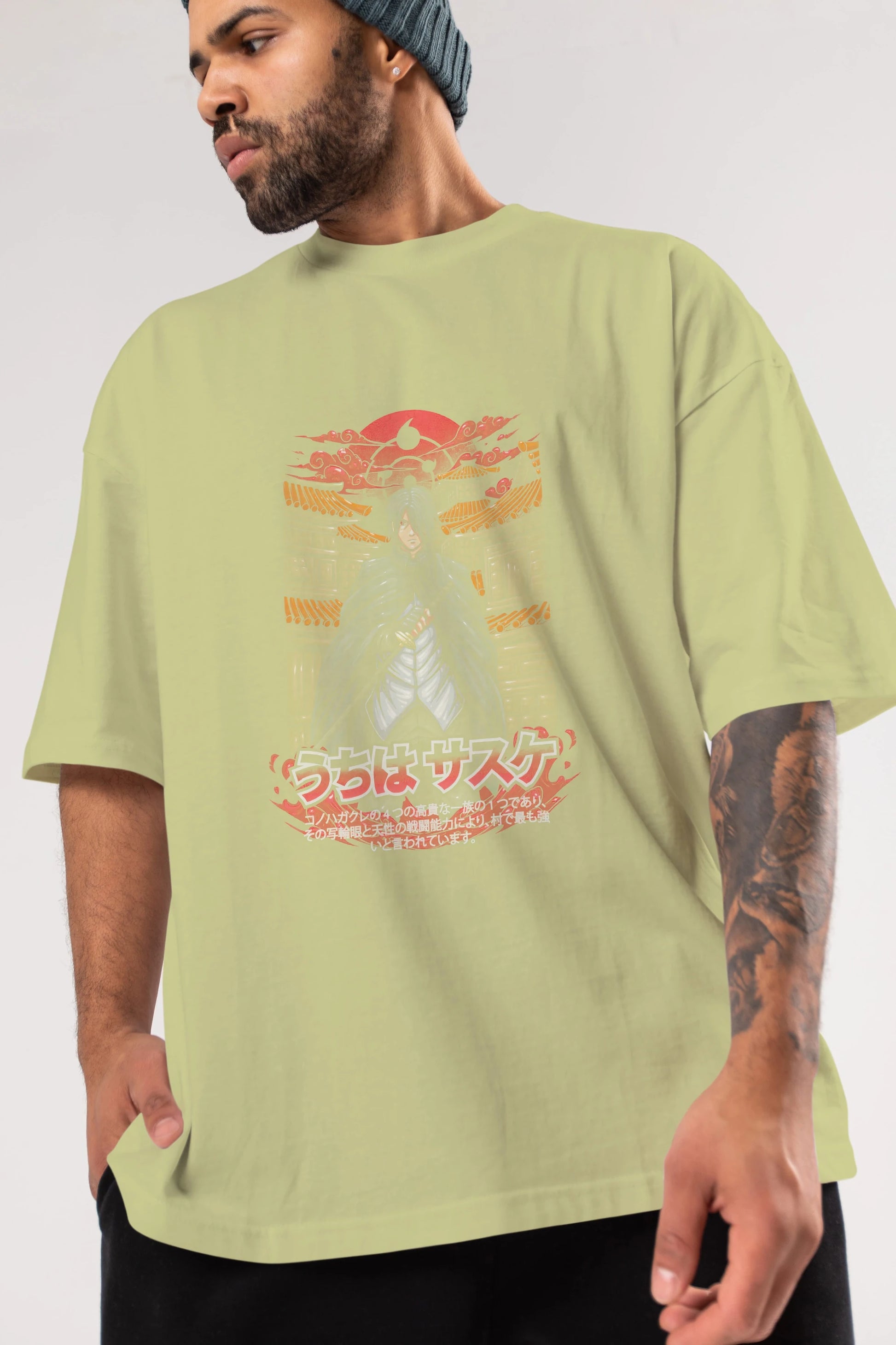 NARUTO SASUKE UCHIHA 1 Anime Ön Baskılı Oversize t-shirt %100 pamuk Erkek Kadın Unisex