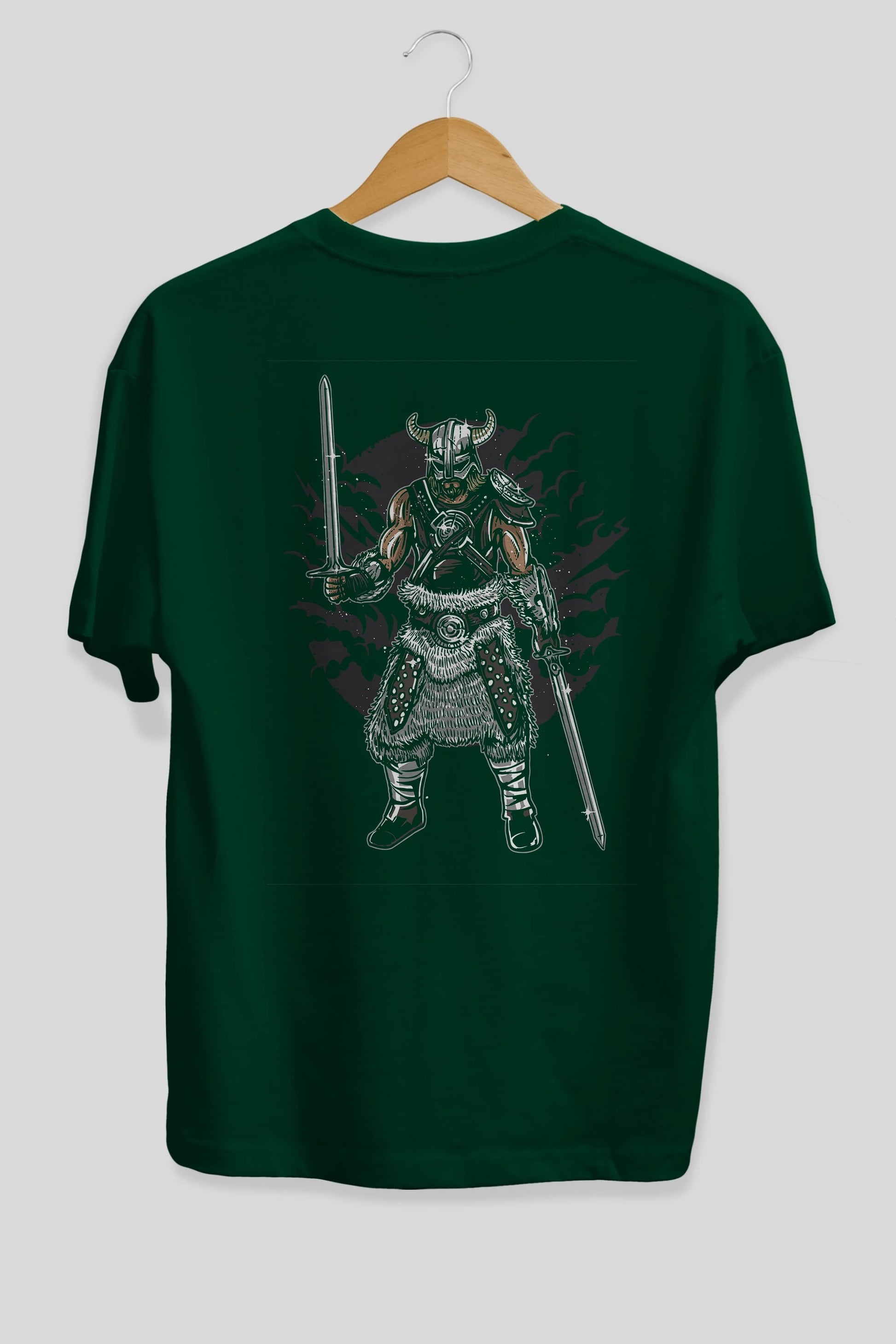 Dark Viking Arka Baskılı Oversize t-shirt Erkek Kadın Unisex %100 Pamuk