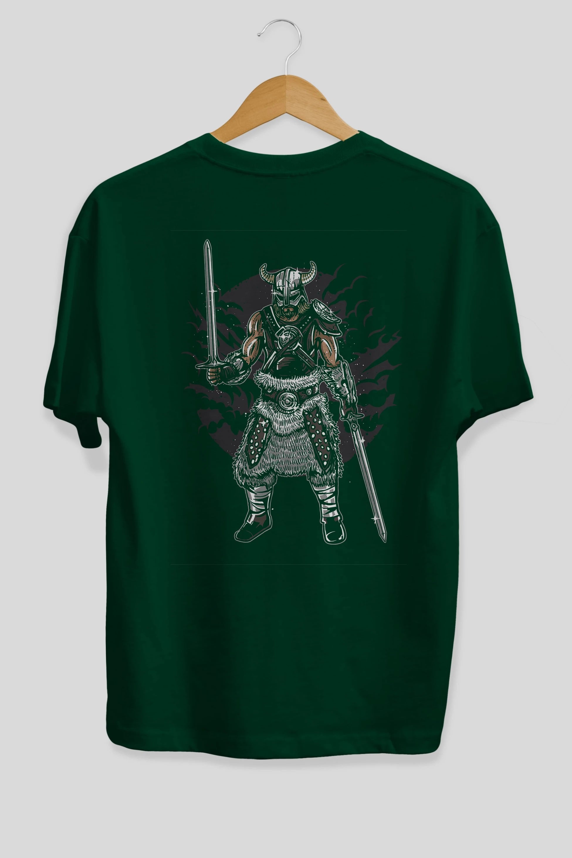 Dark Viking Arka Baskılı Oversize t-shirt Erkek Kadın Unisex %100 Pamuk