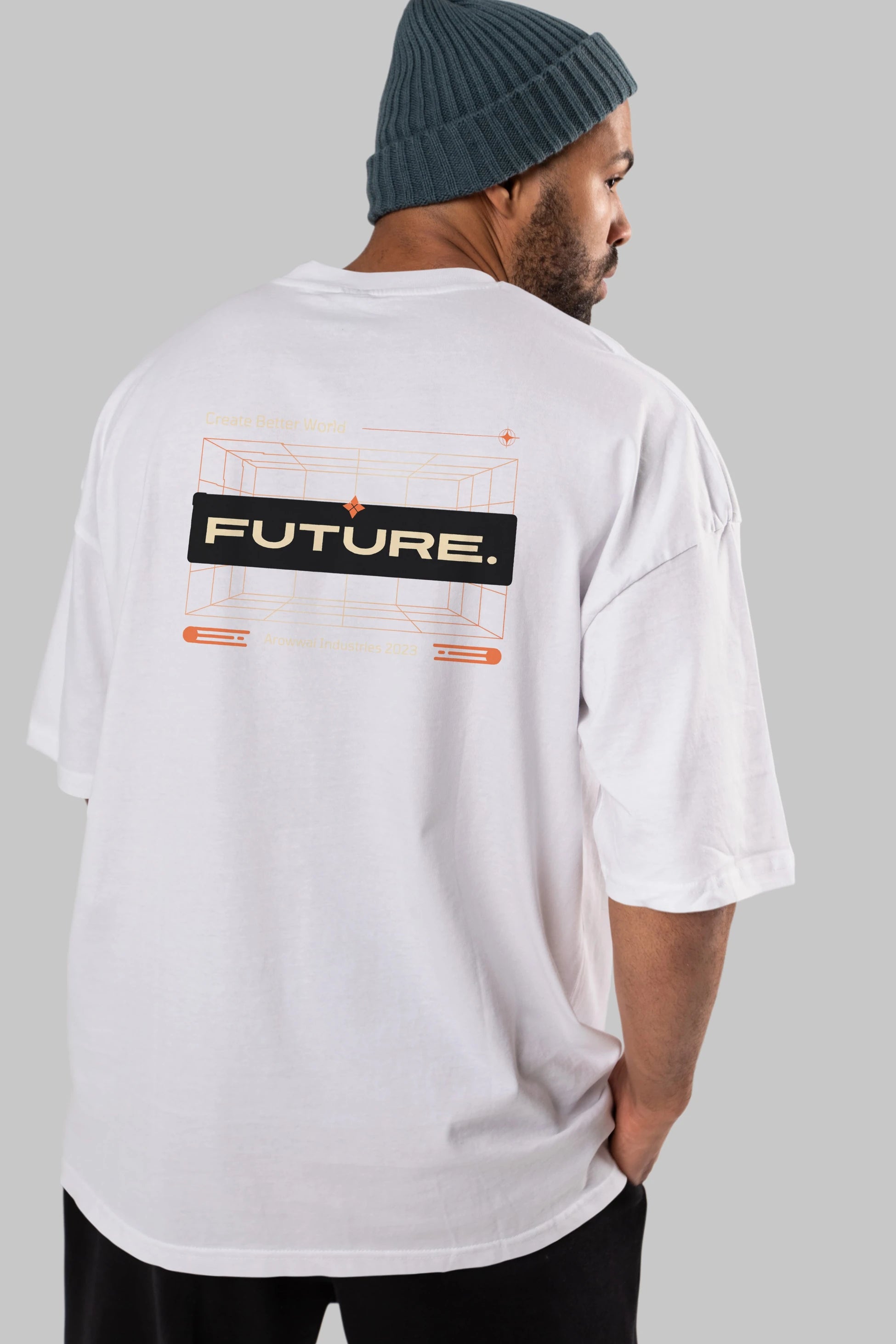 Future Arka Baskılı Oversize t-shirt Erkek Kadın Unisex