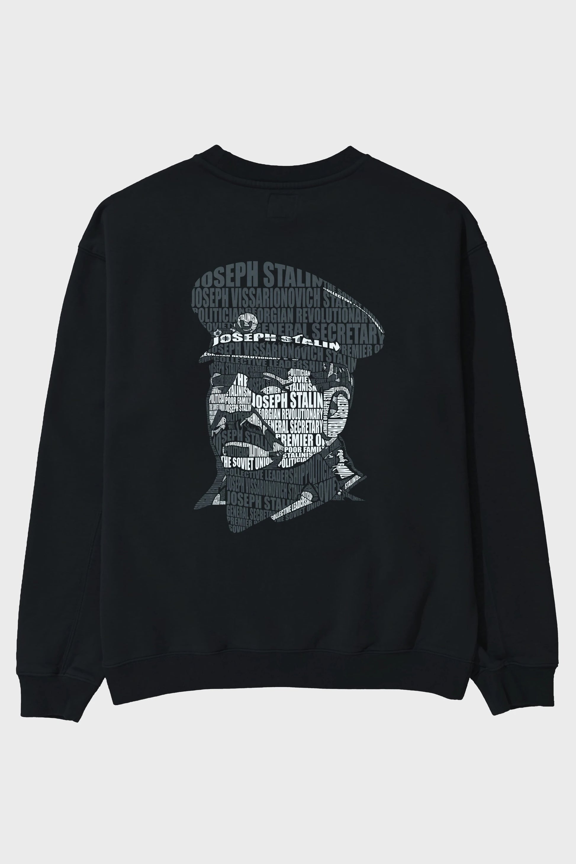 Joseph Stalin Calligram Arka Baskılı Oversize Sweatshirt Erkek Kadın Unisex