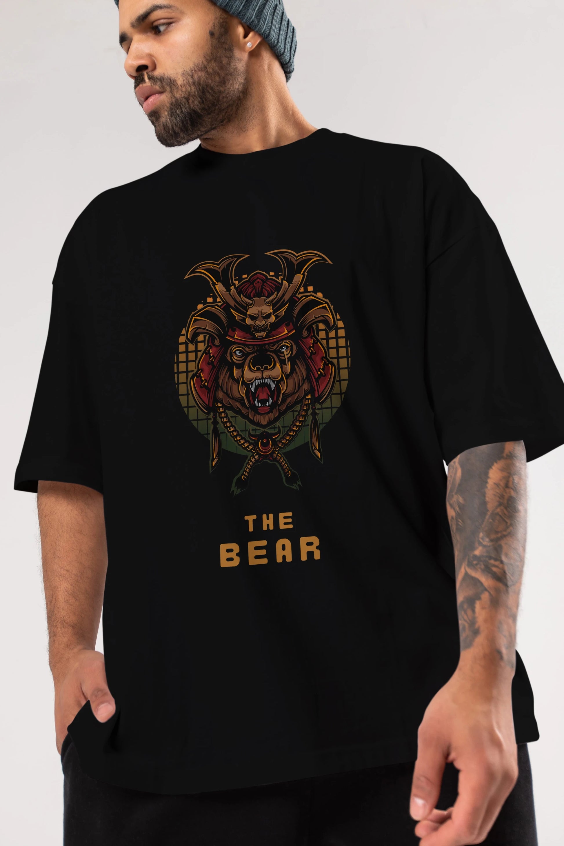 The Bear 2 Ön Baskılı Oversize t-shirt Erkek Kadın Unisex %100 Pamuk