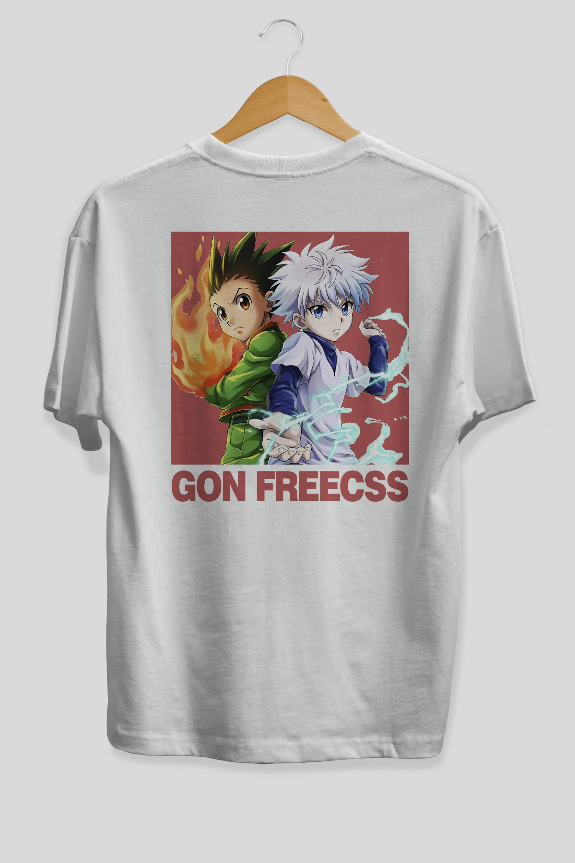 Gon Freecss HUNTER X HUNTER 4 Anime Arka Baskılı Oversize t-shirt Erkek Kadın Unisex