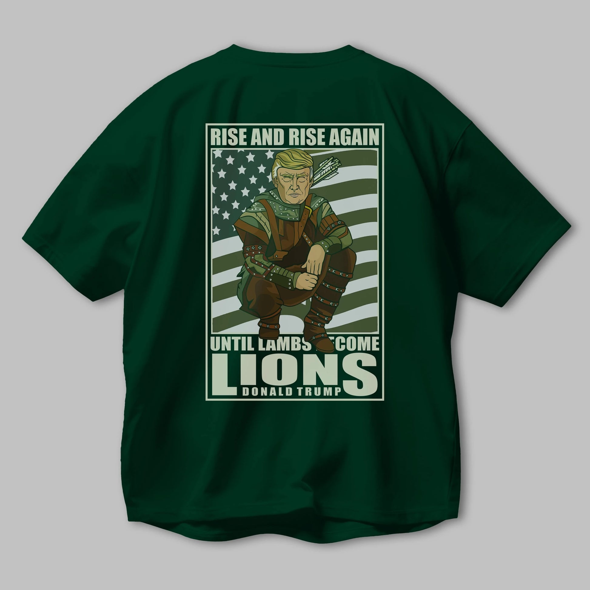 Robin Hood Trump Arka Baskılı Oversize t-shirt Erkek Kadın Unisex %100 Pamuk tişort