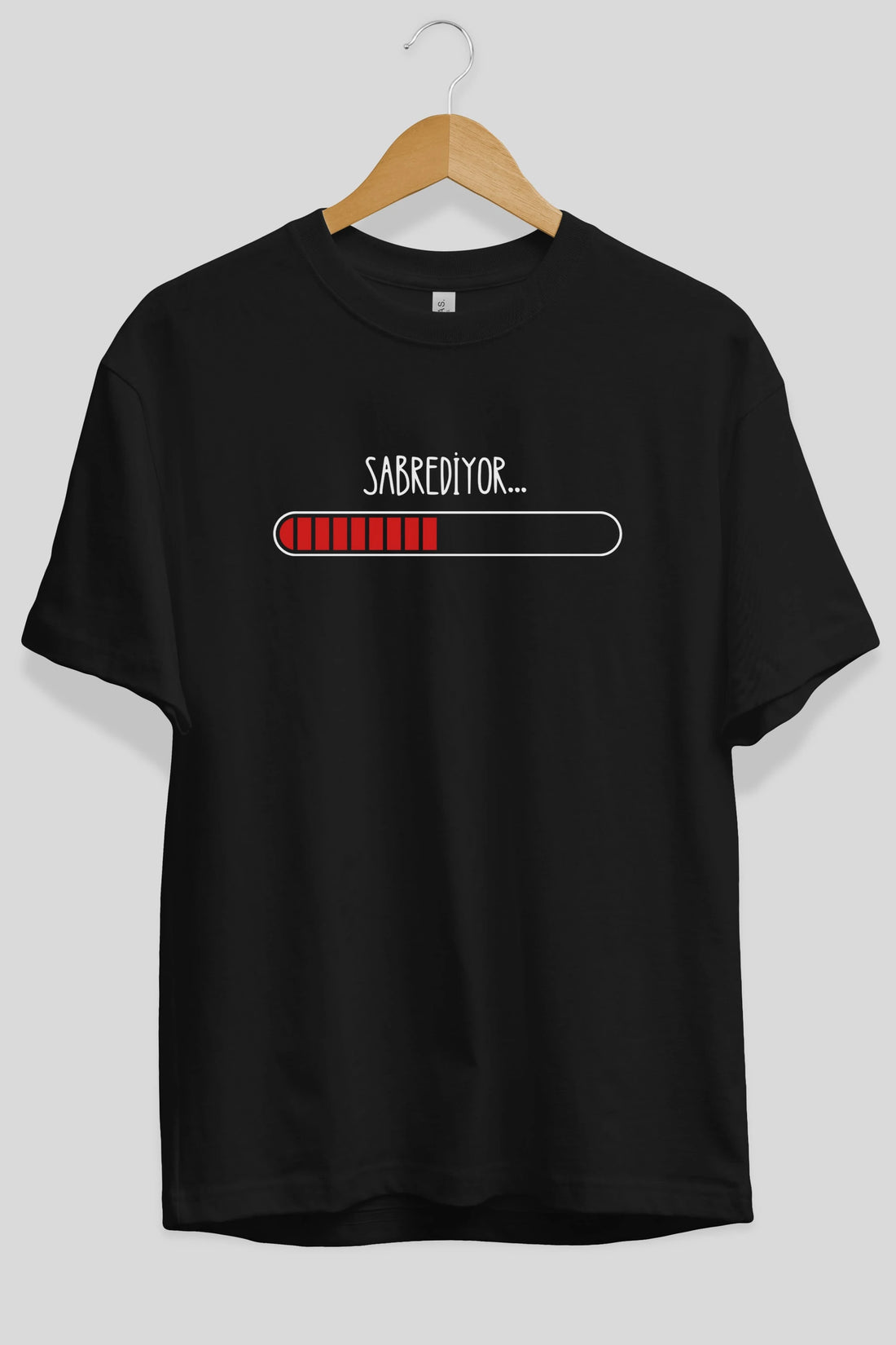 Sabrediyor Yazılı Ön Baskılı Oversize t-shirt Erkek Kadın Unisex