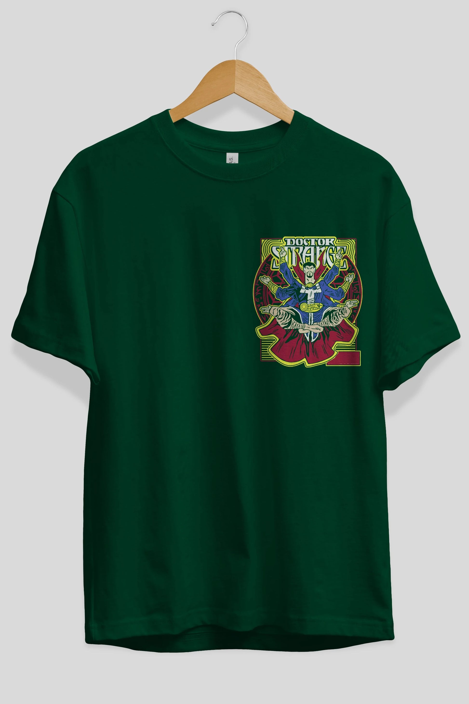 Doctor Strange (1) Ön Sol Baskılı Oversize t-shirt Erkek Kadın Unisex %100 Pamuk Bisiklet Yaka tişort
