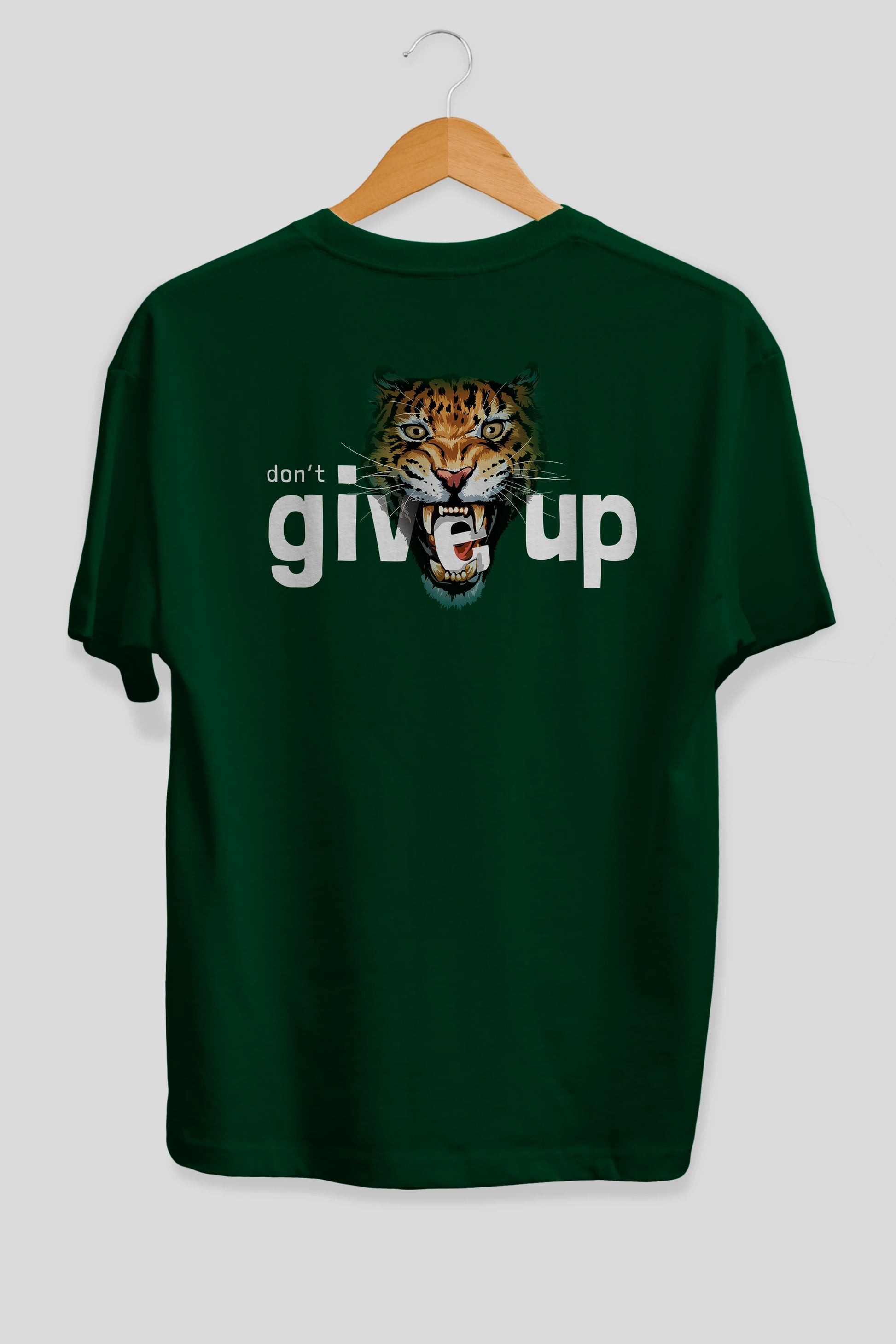 Teddy Bear Dont Give Up Arka Baskılı Oversize t-shirt Erkek Kadın Unisex %100 Pamuk