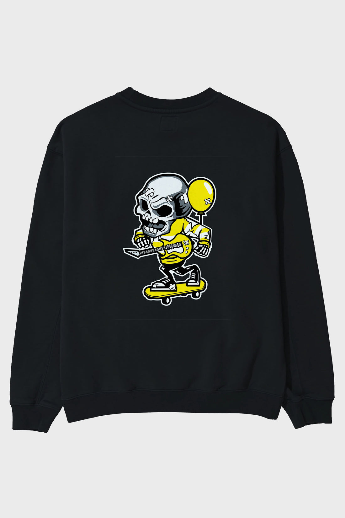 Skull Skater Arka Baskılı Oversize Sweatshirt Erkek Kadın Unisex