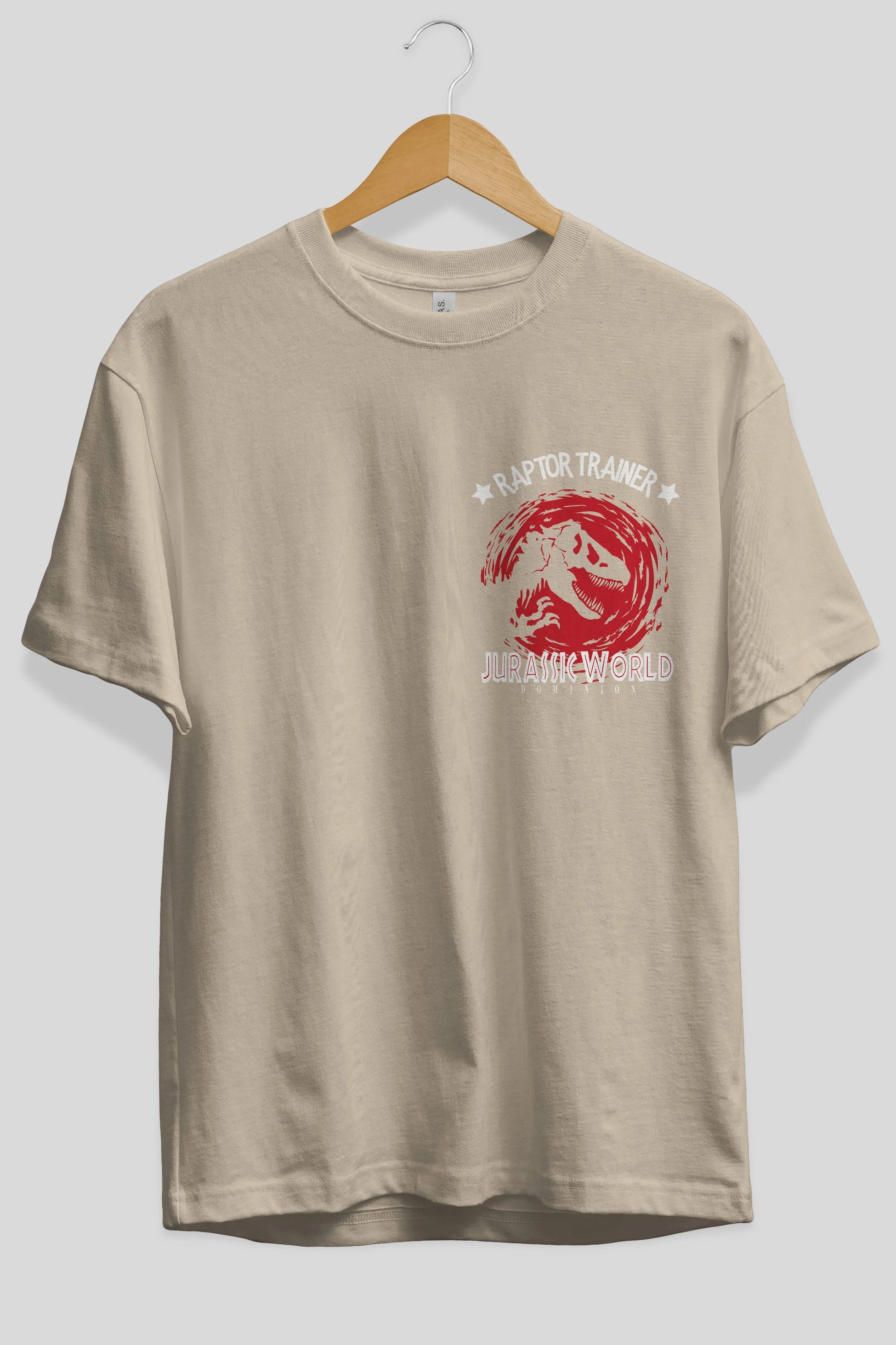 Jurassic Park (3) Ön Sol Baskılı Oversize t-shirt Erkek Kadın Unisex %100 Pamuk Bisiklet Yaka tişort