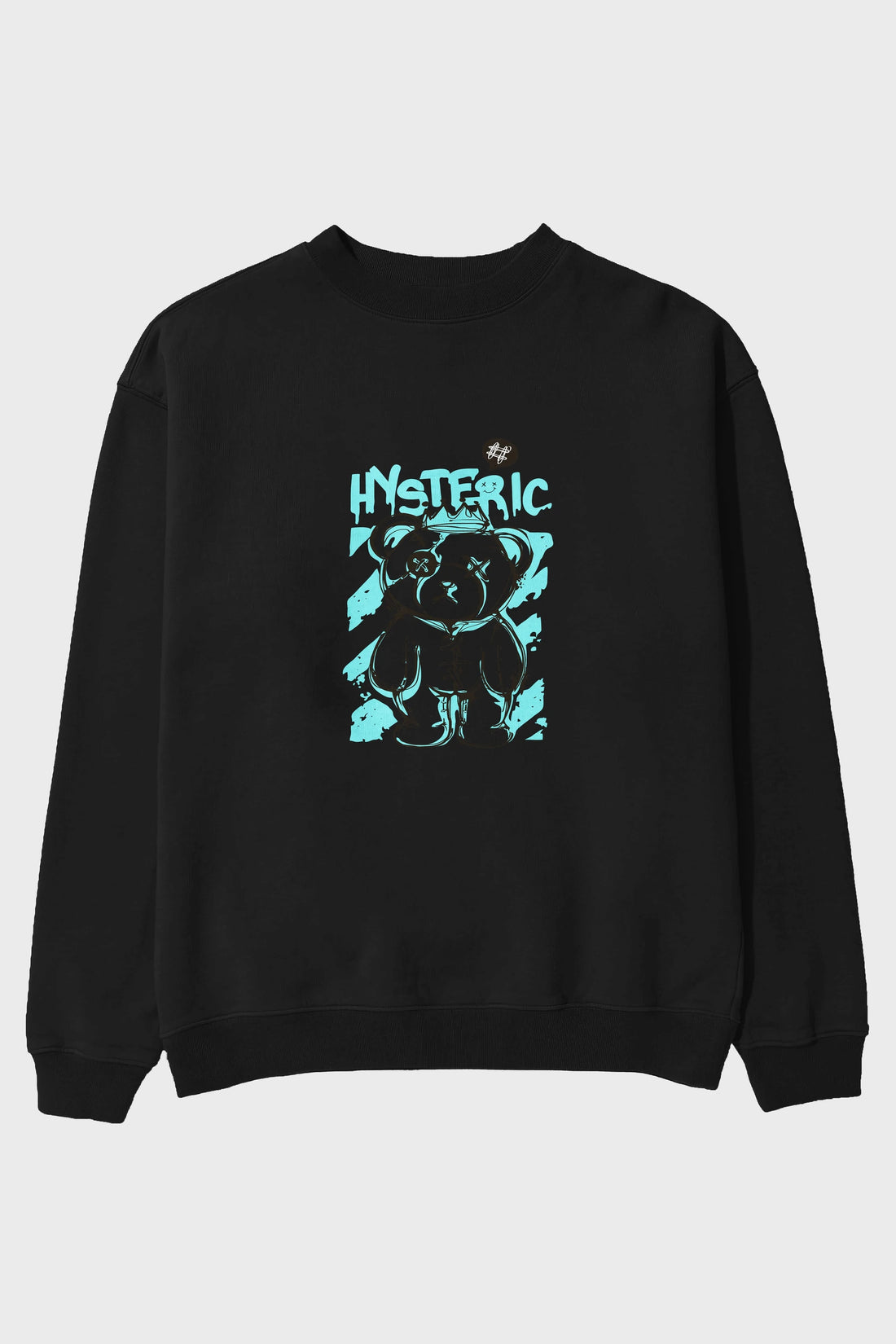 Hysteric Bear Ön Baskılı Oversize Sweatshirt Erkek Kadın Unisex