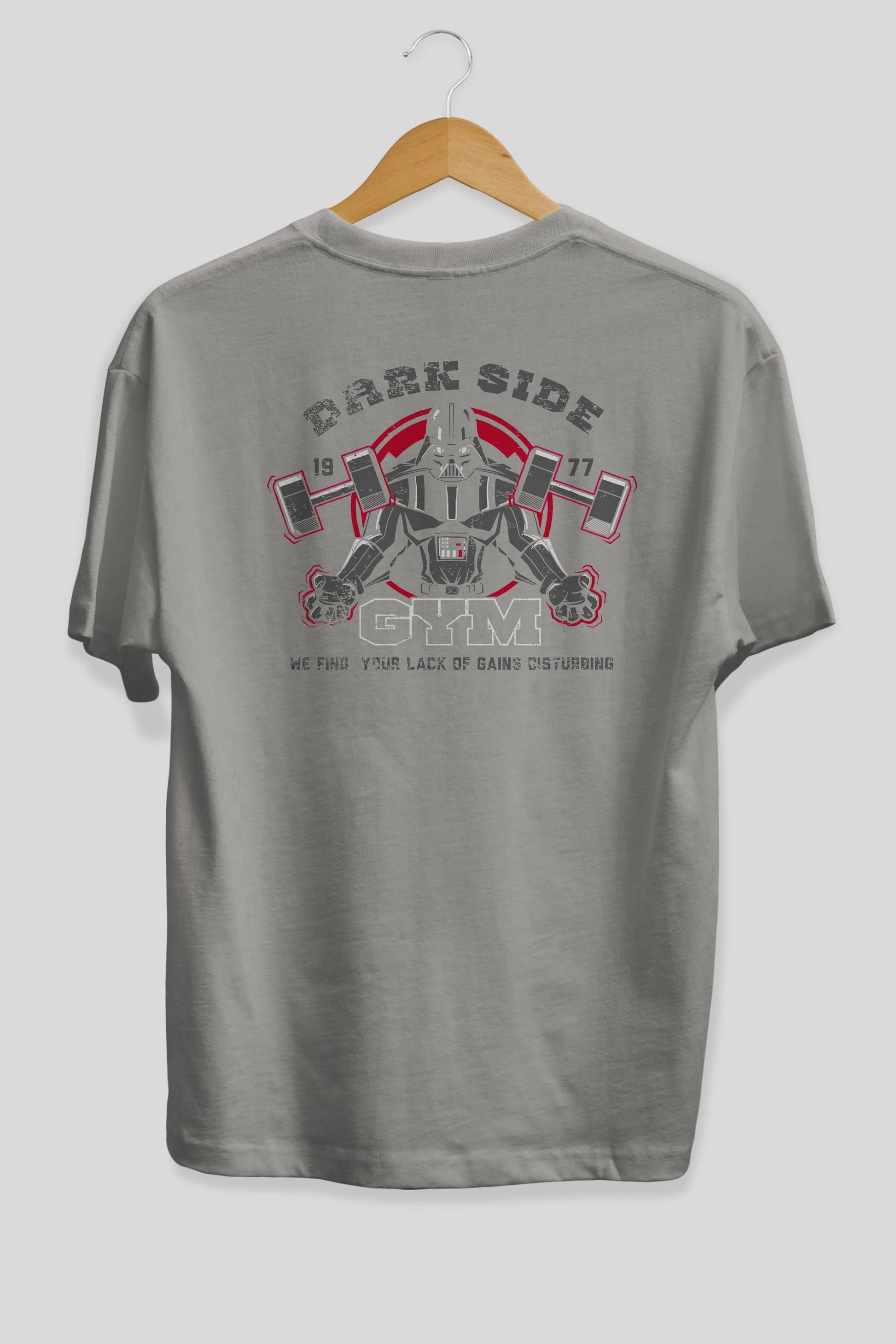 Darth Vader GYM Arka Baskılı Oversize t-shirt Erkek Kadın Unisex %100 Pamuk Bisiklet Yaka tişort
