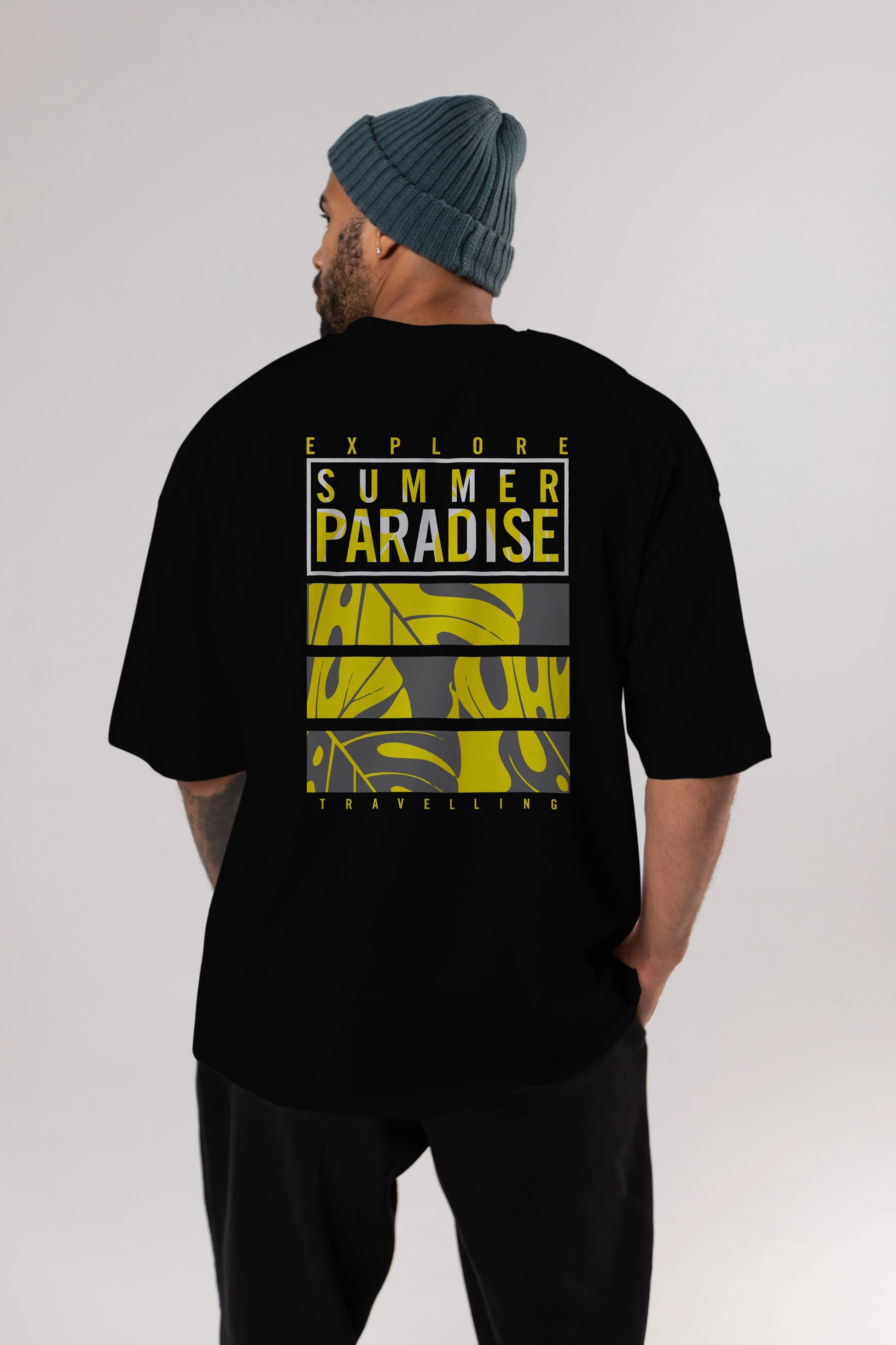 Summer Paradise Arka Baskılı Oversize t-shirt Erkek Kadın Unisex