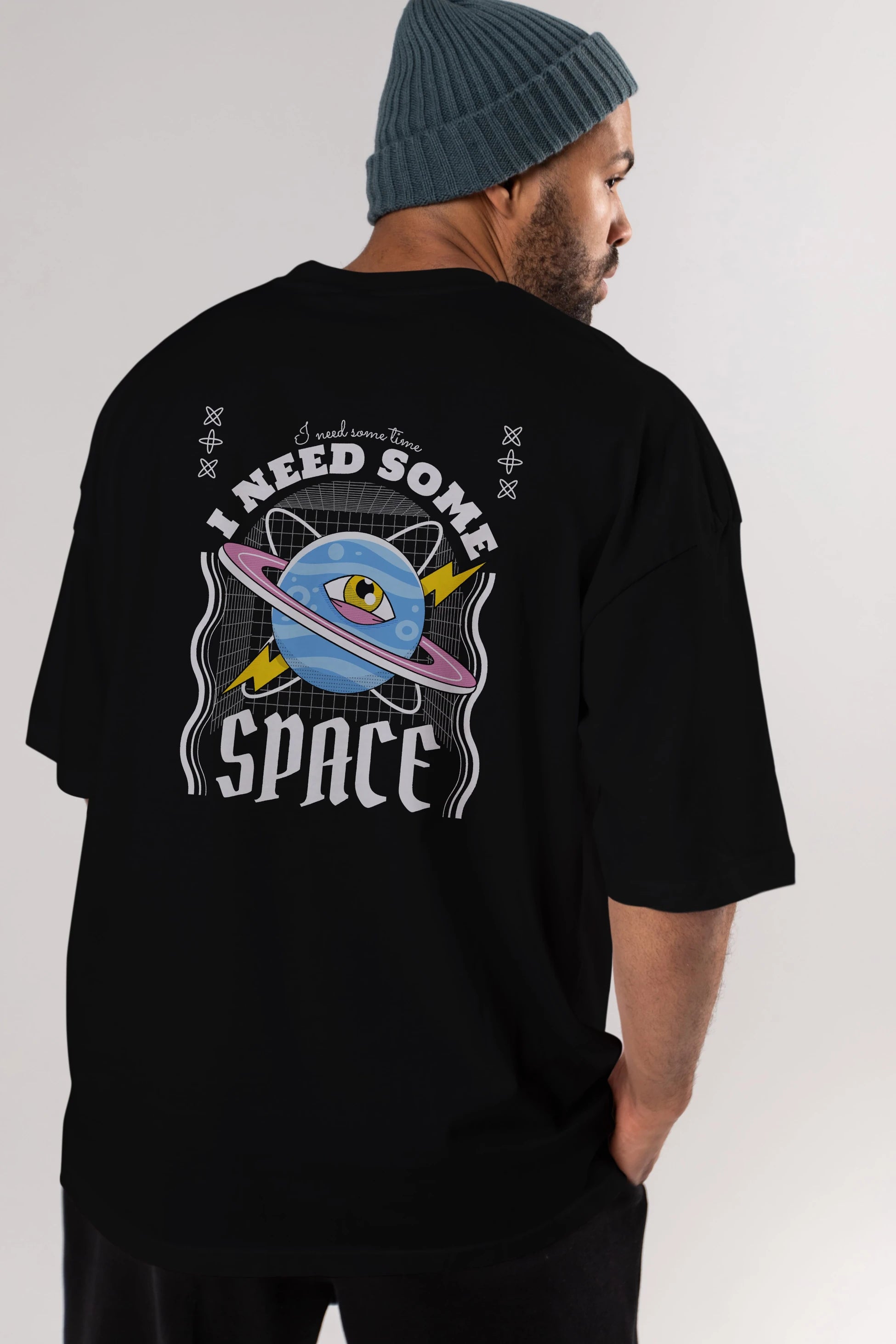 I Need Some Space Arka Baskılı Oversize t-shirt Erkek Kadın Unisex