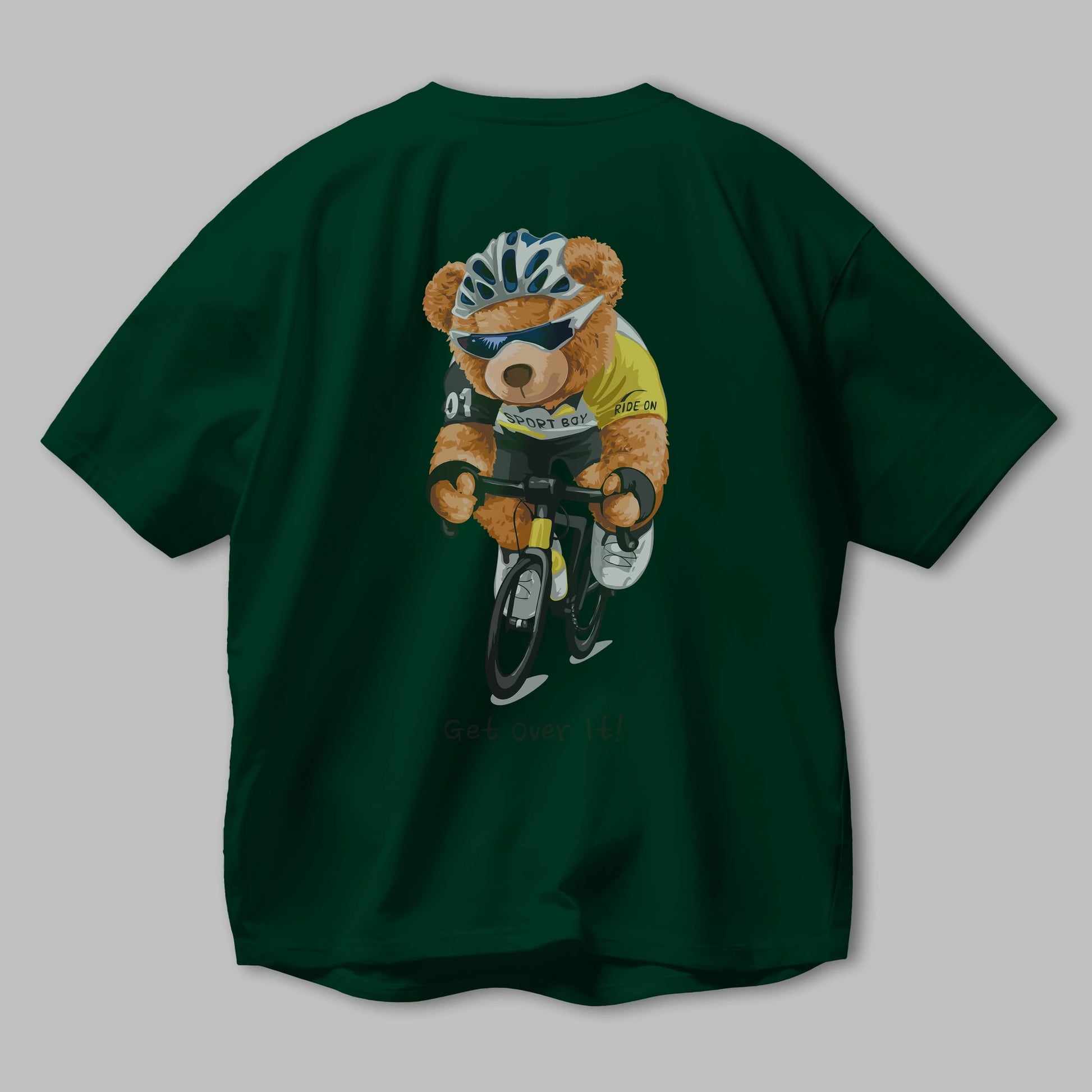 Teddy Bear Sport Boy Arka Baskılı Oversize t-shirt Erkek Kadın Unisex %100 Pamuk