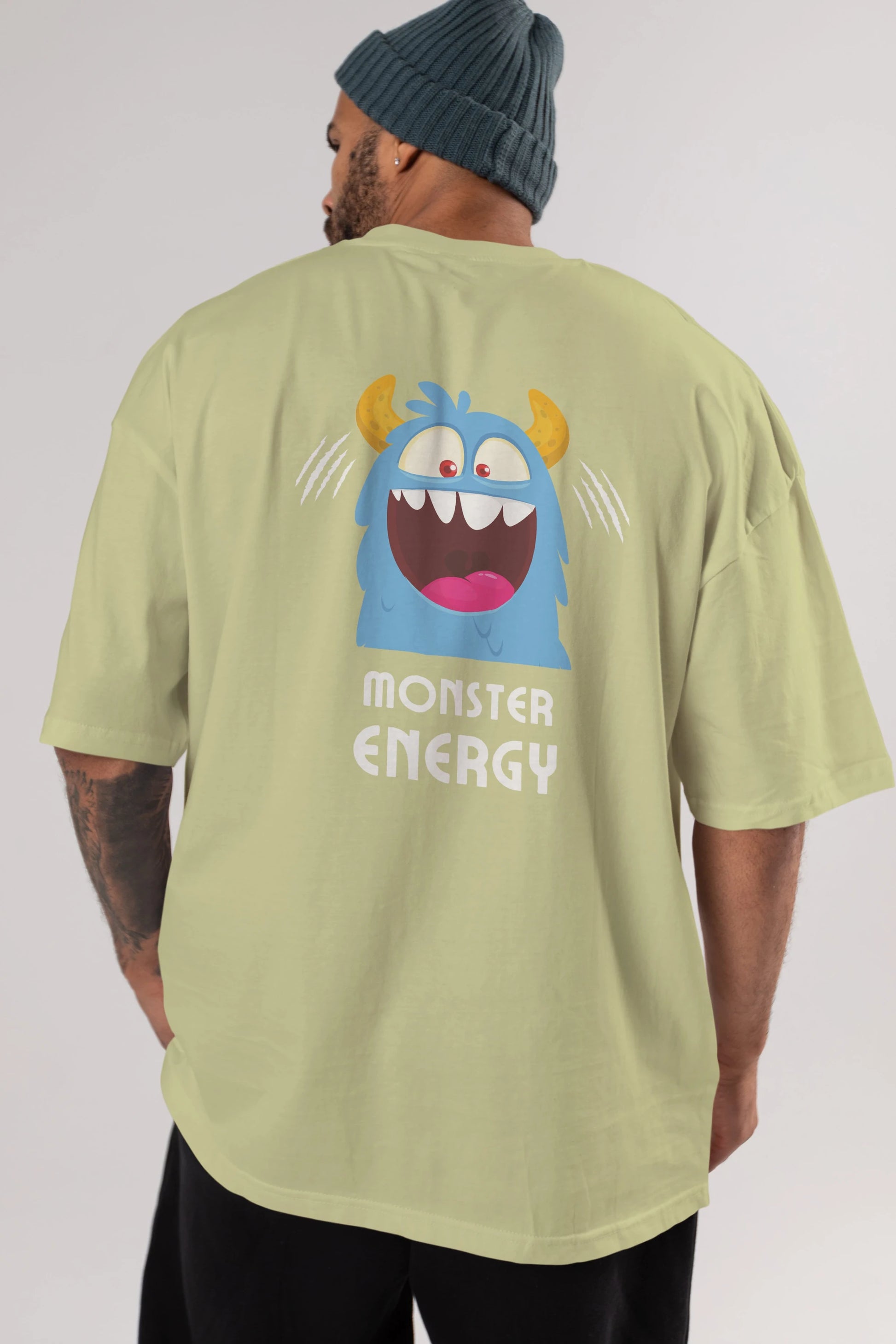 Monster Energy Arka Baskılı Oversize t-shirt Erkek Kadın Unisex