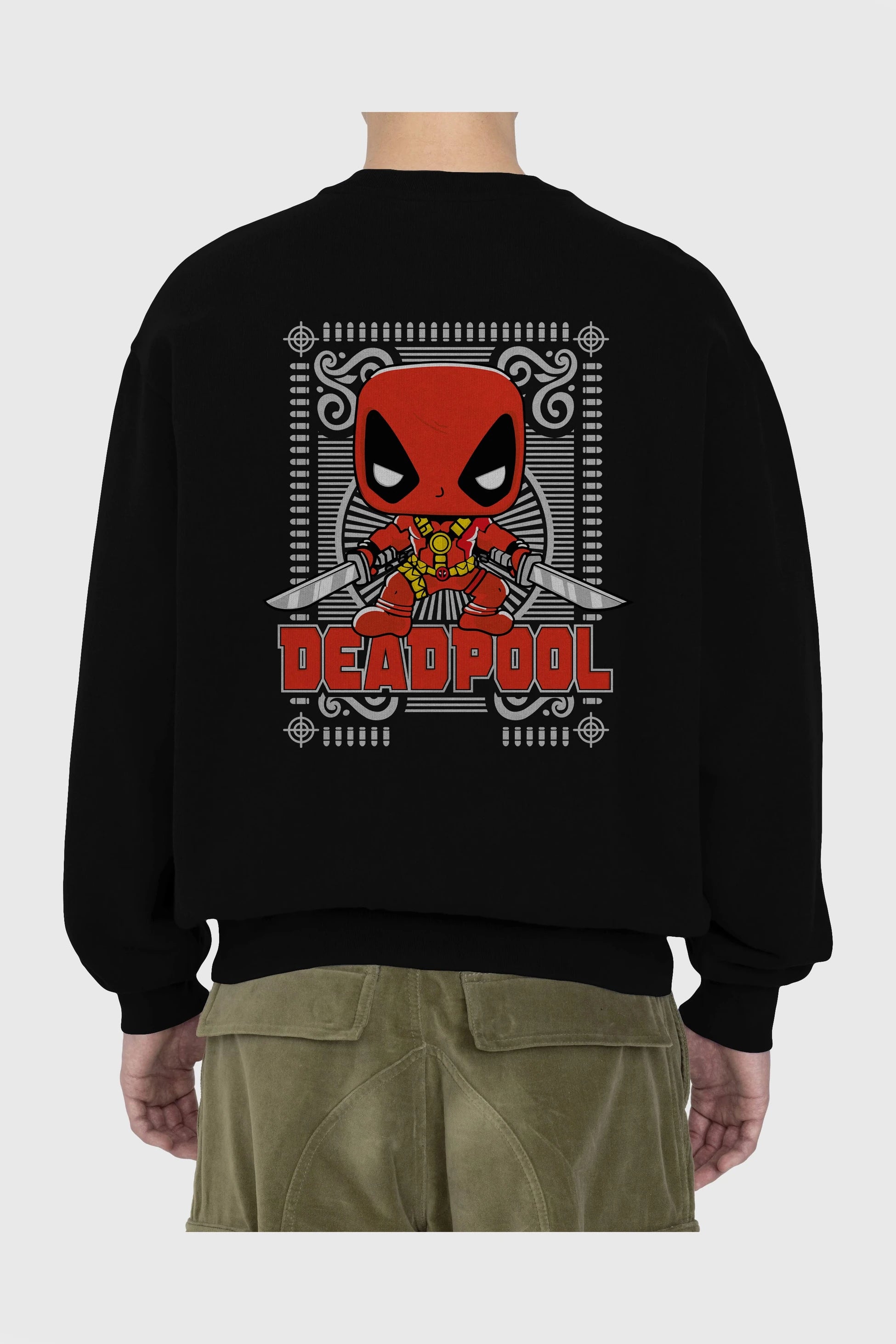 Deadpool (17) Arka Baskılı Oversize Sweatshirt Erkek Kadın Unisex