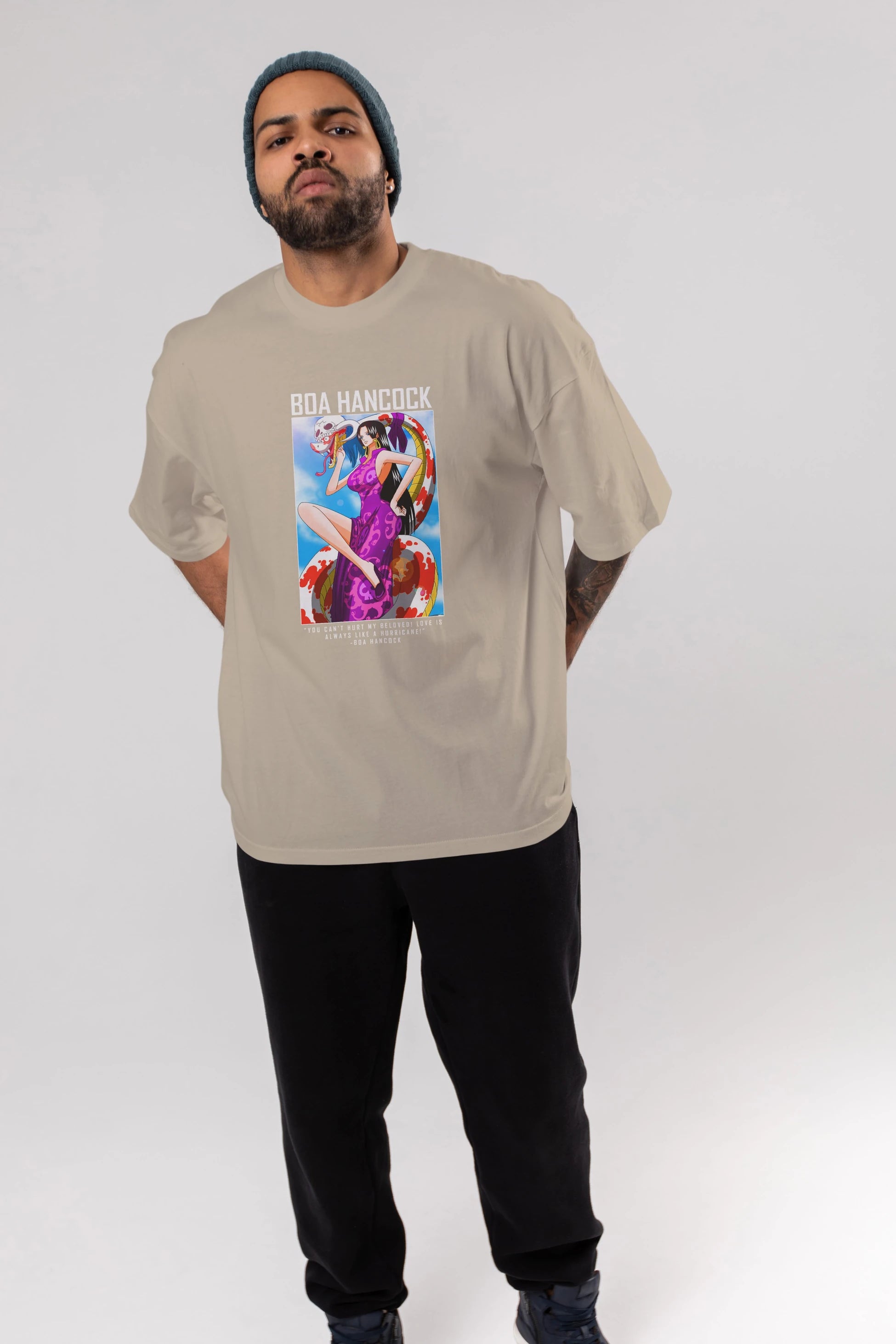 Boa Hancock Anime Ön Baskılı Oversize t-shirt Erkek Kadın Unisex