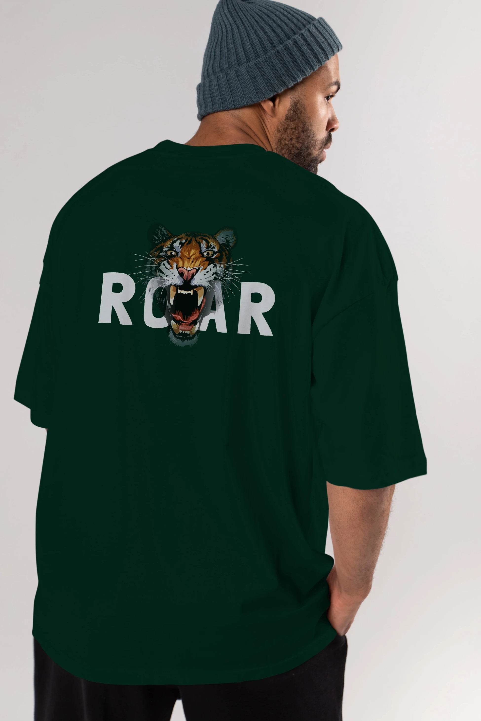 Teddy Bear Roar Arka Baskılı Oversize t-shirt Erkek Kadın Unisex %100 Pamuk