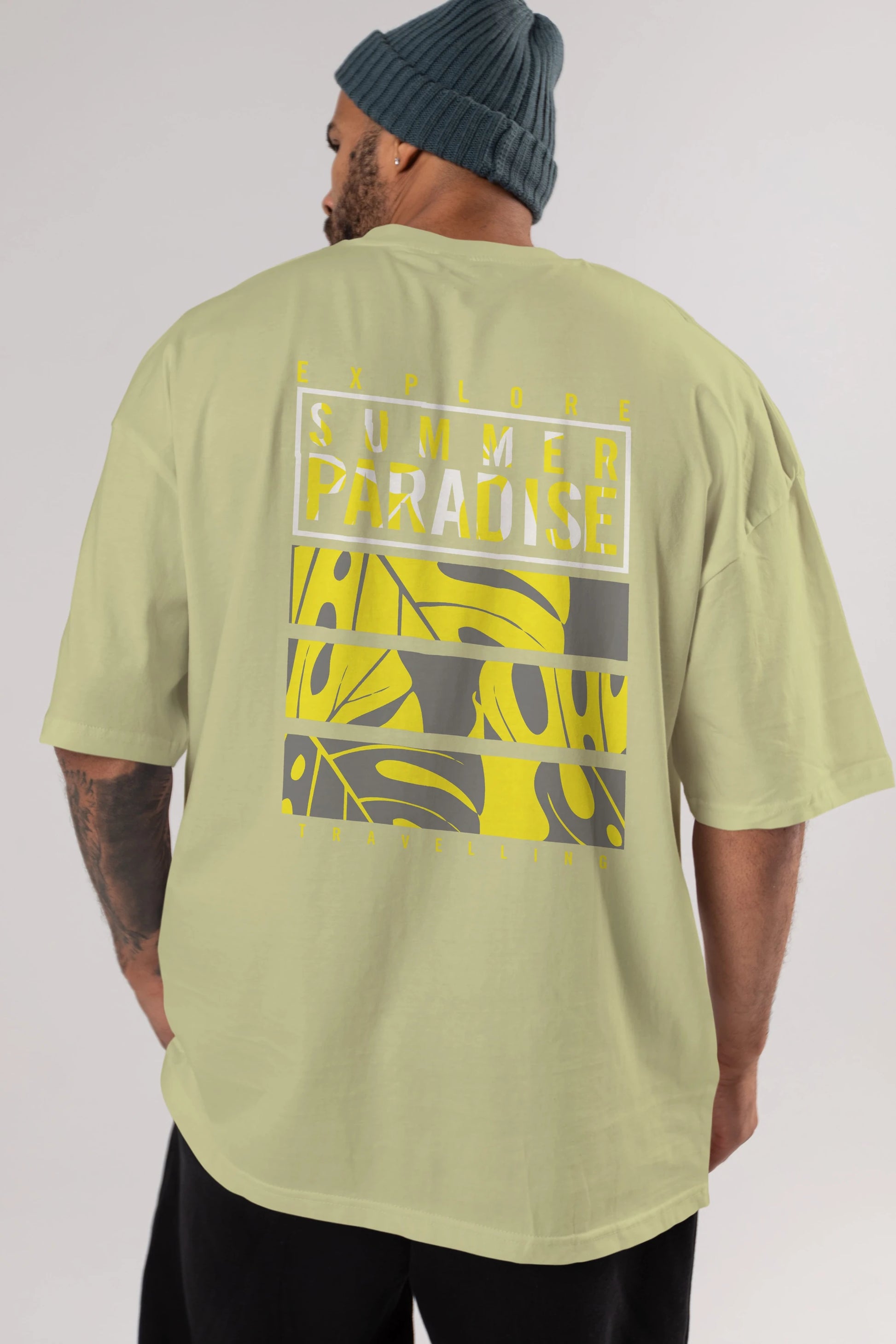 Summer Paradise Arka Baskılı Oversize t-shirt Erkek Kadın Unisex