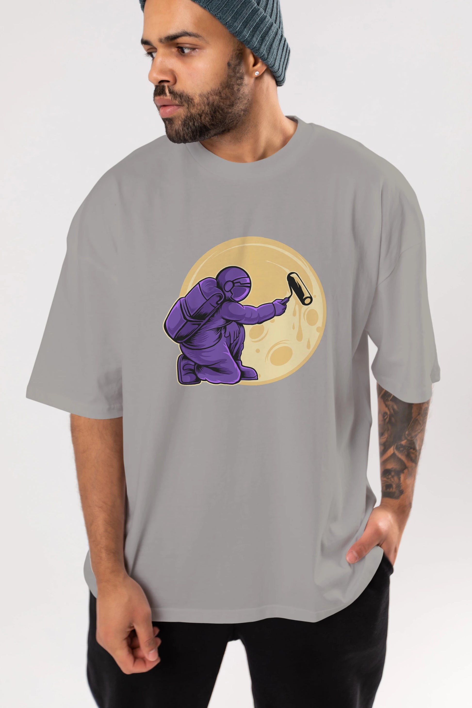 Astropaint Ön Baskılı Oversize t-shirt Erkek Kadın Unisex