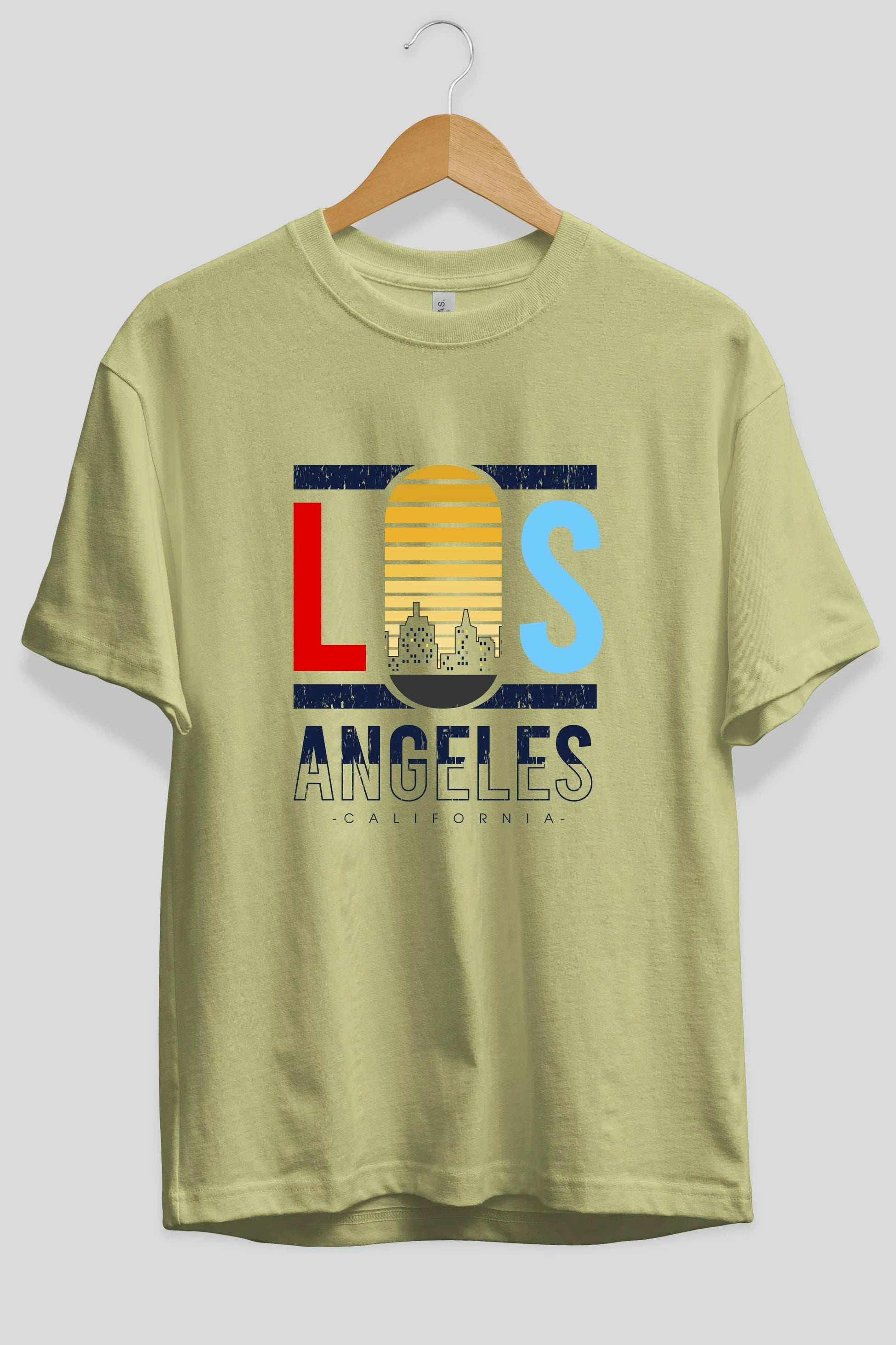 Los Angeles Ön Baskılı Oversize t-shirt Erkek Kadın Unisex