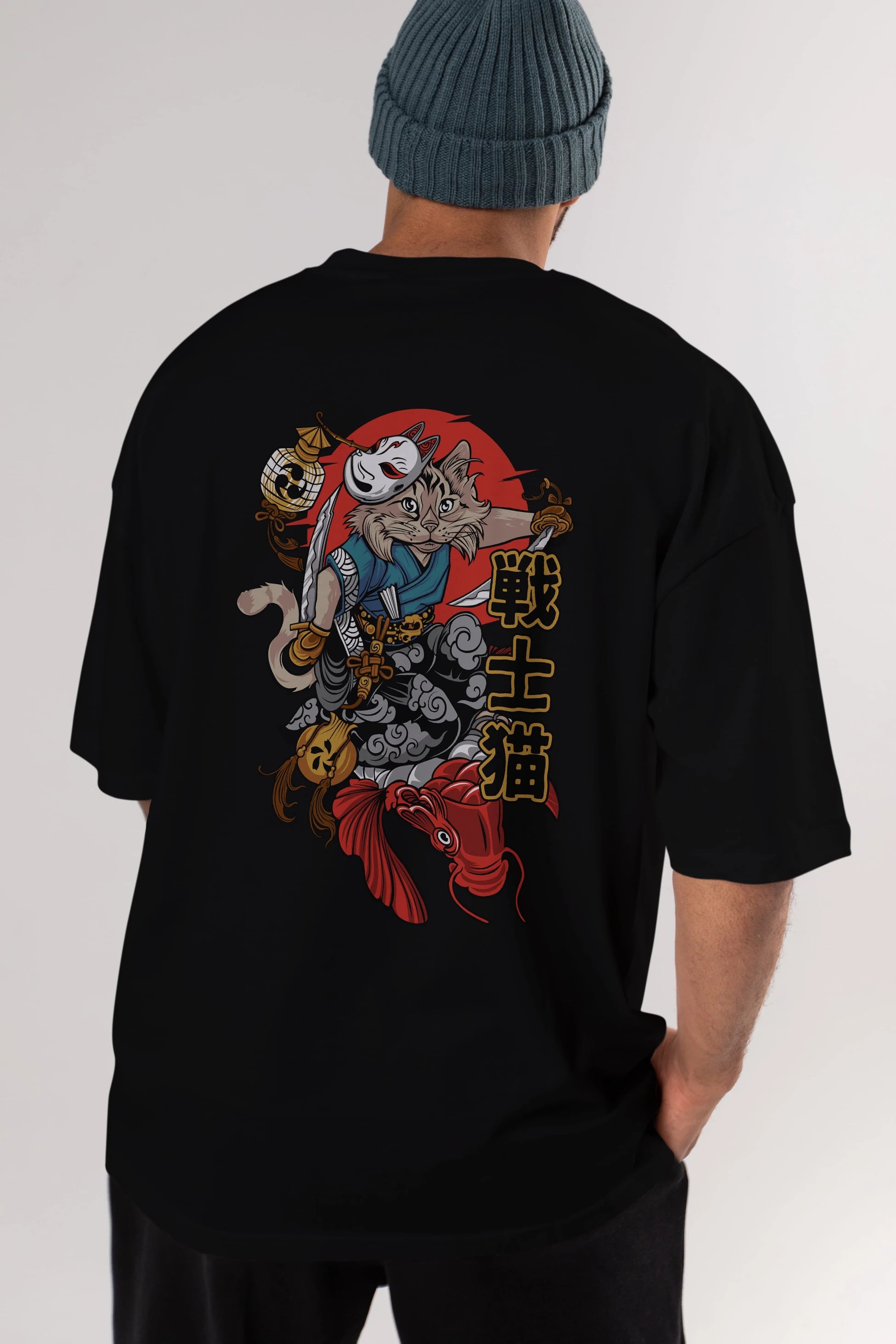 TRIBAL (2) Anime Arka Baskılı Oversize t-shirt Erkek Kadın Unisex