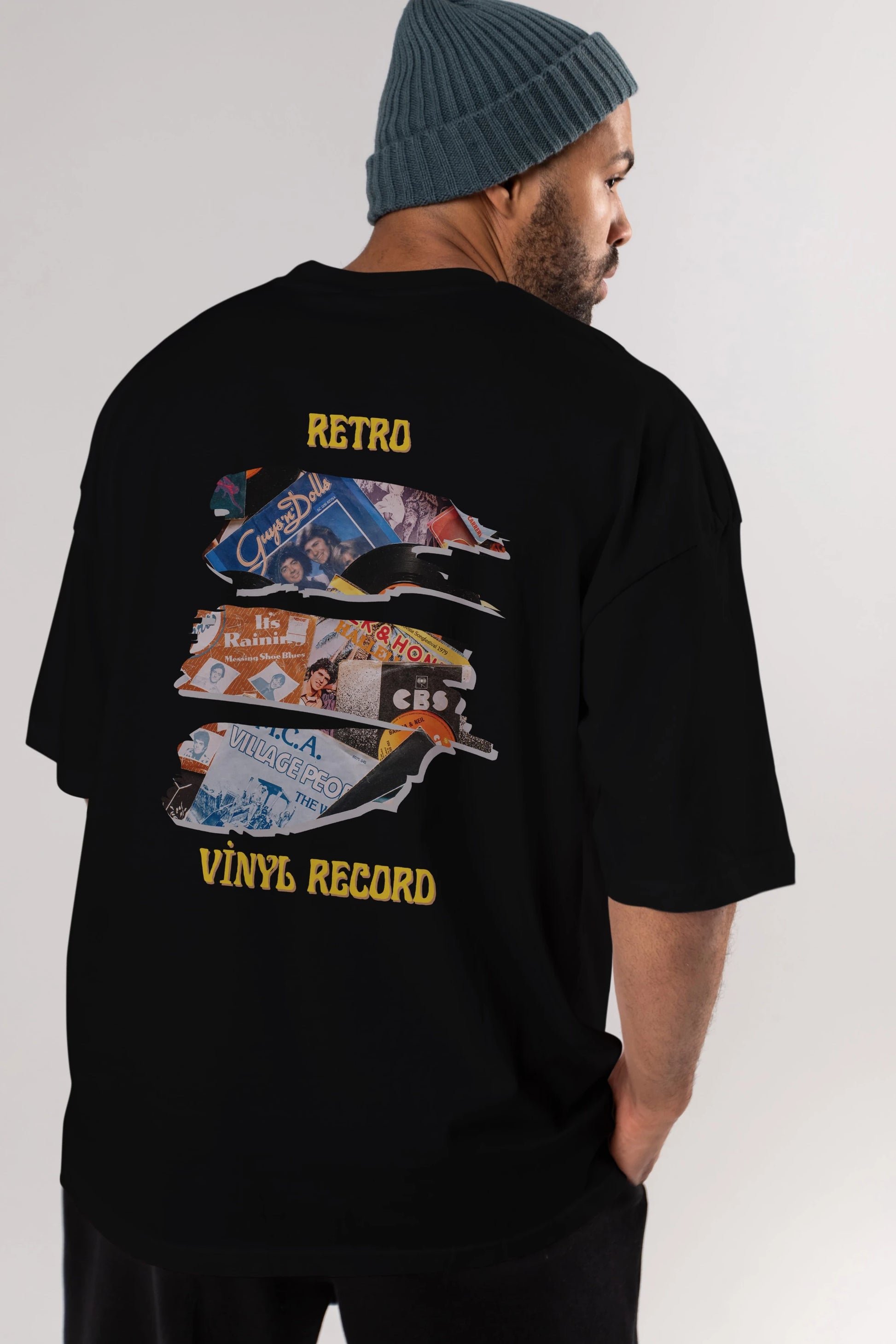 Retro Design Arka Baskılı Oversize t-shirt Erkek Kadın Unisex