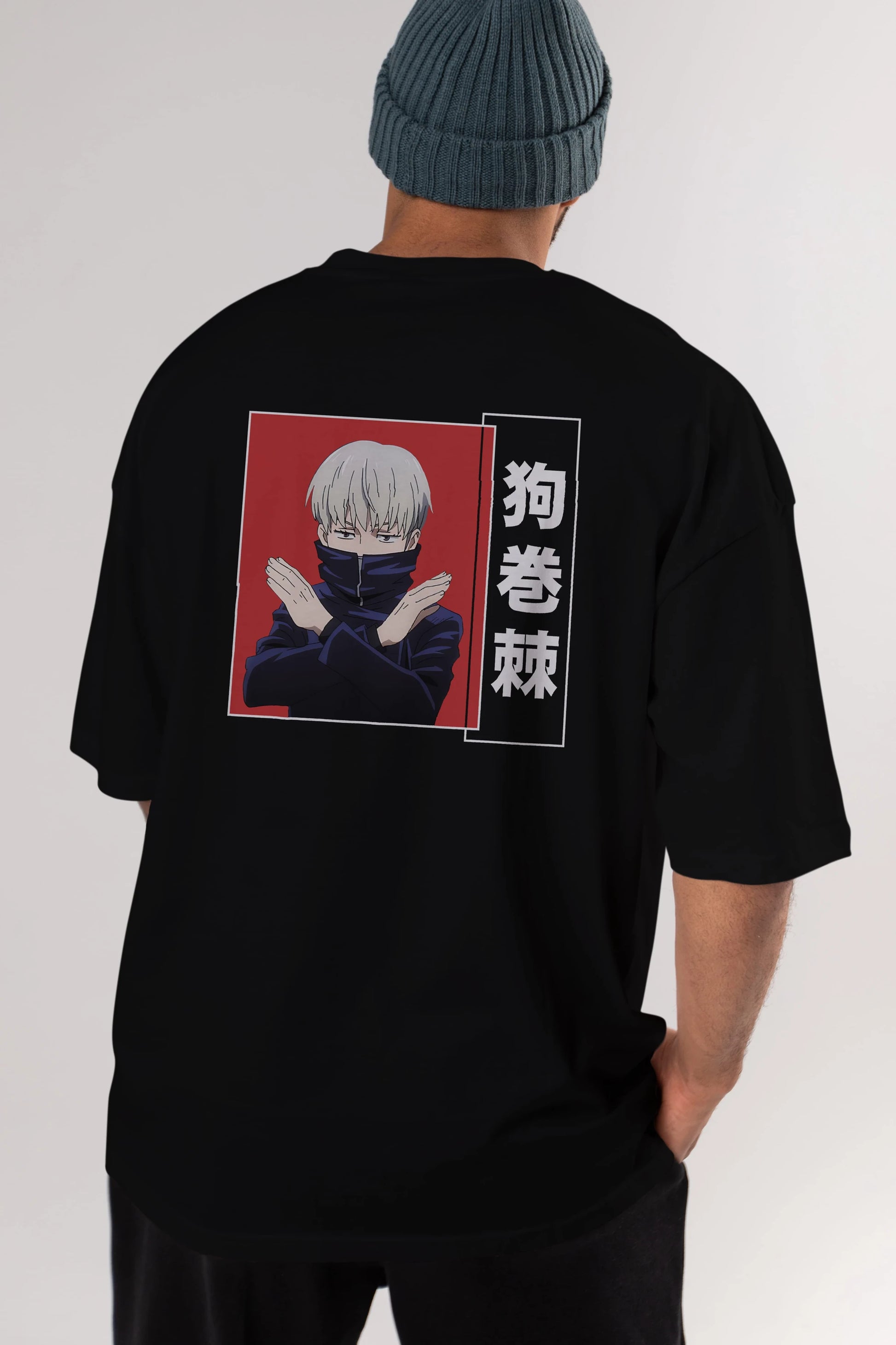 Toge Inumaki Anime Arka Baskılı Oversize t-shirt Erkek Kadın Unisex
