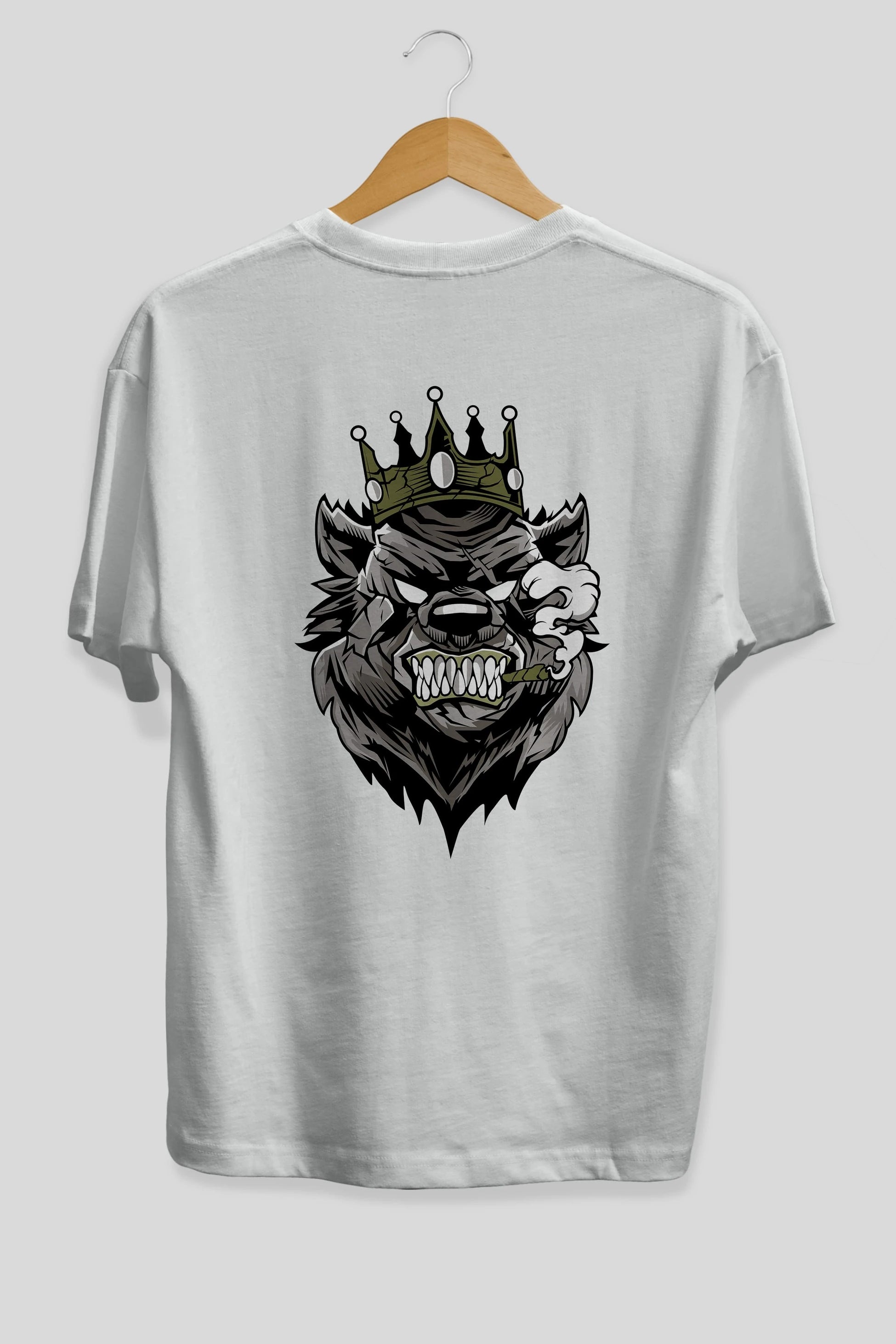 Bear King Arka Baskılı Oversize t-shirt Erkek Kadın Unisex %100 Pamuk tişort