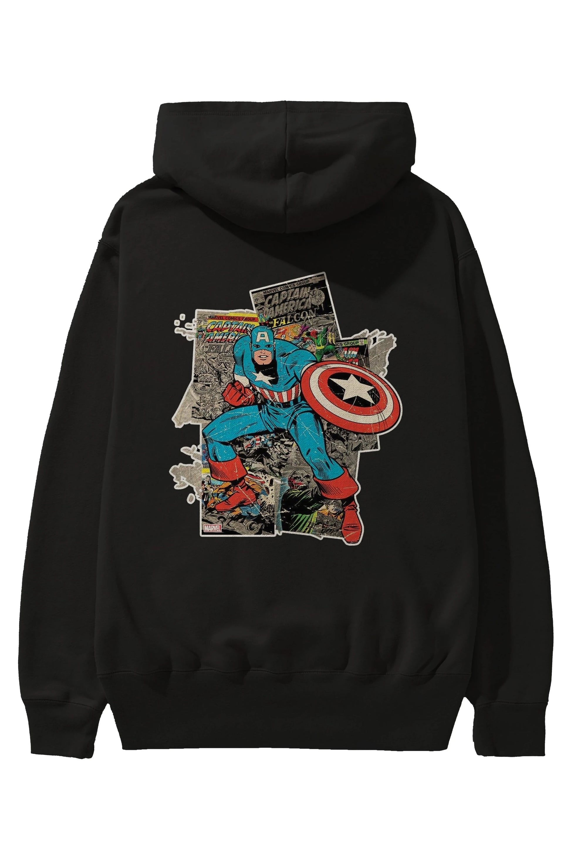 Captain America (2) Arka Baskılı Hoodie Oversize Kapüşonlu Sweatshirt Erkek Kadın Unisex
