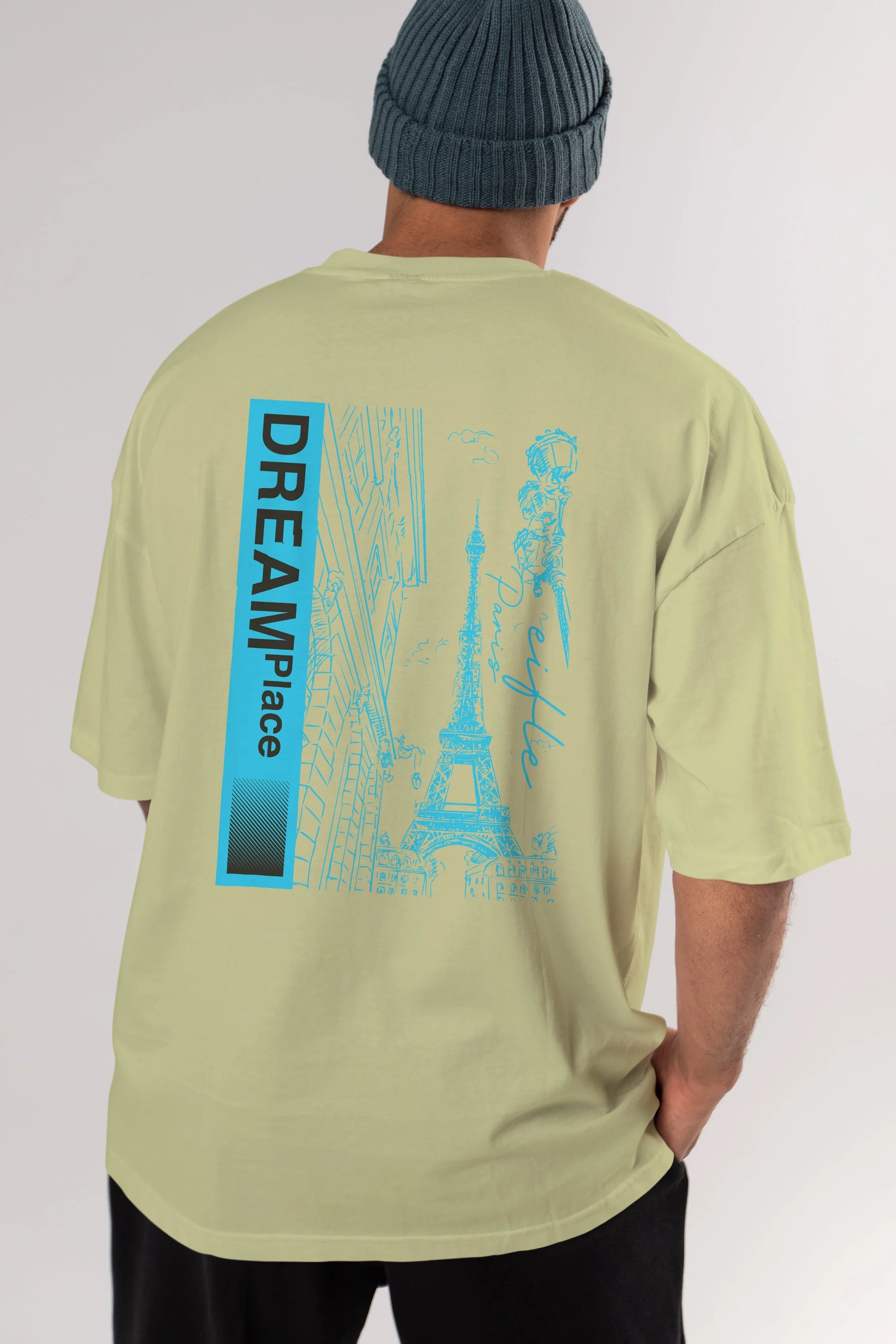 Dream Place Arka Baskılı Oversize t-shirt Erkek Kadın Unisex