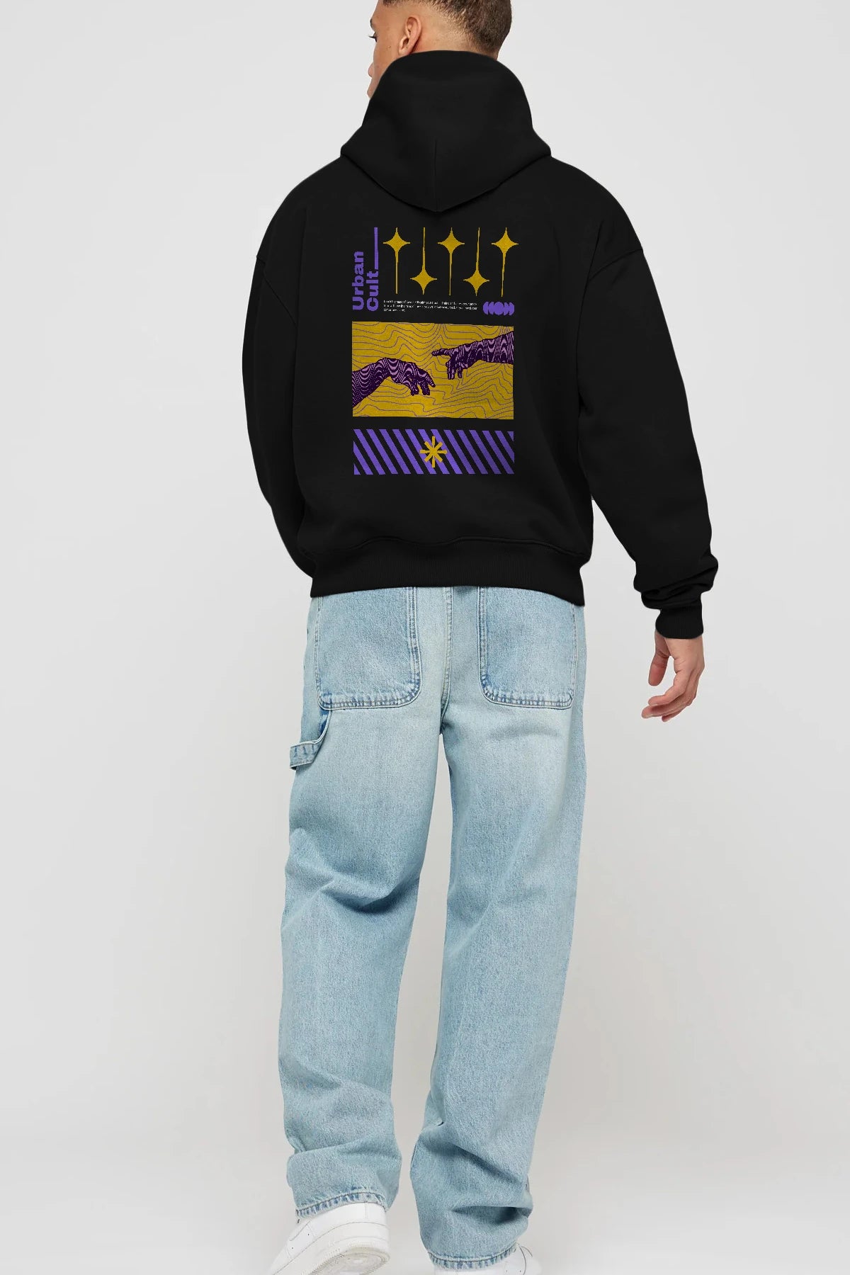 Urban Cult Arka Baskılı Hoodie Oversize Kapüşonlu Sweatshirt Erkek Kadın Unisex