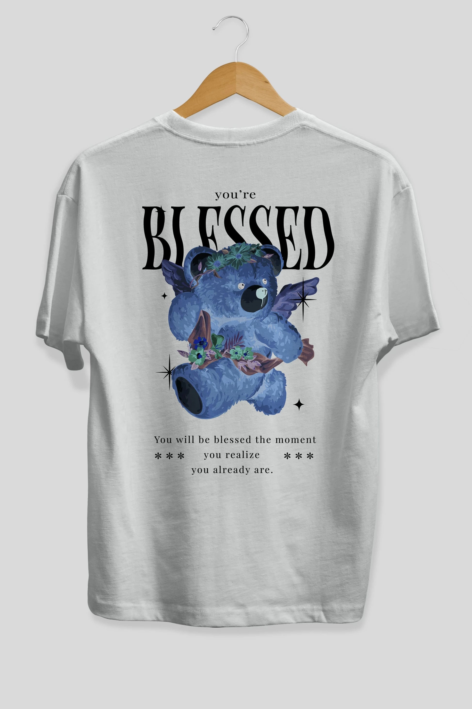 You are Blessed Bear Arka Baskılı Oversize t-shirt Erkek Kadın Unisex