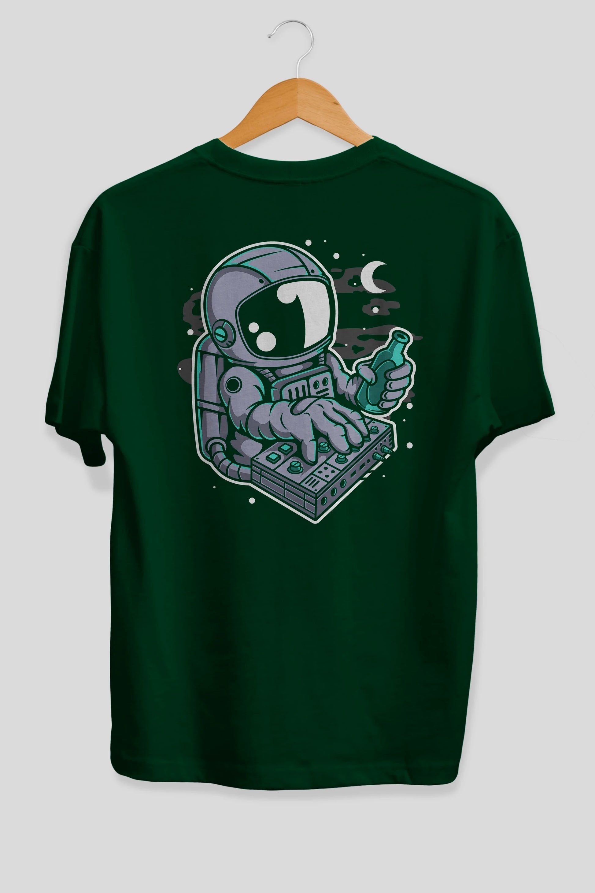 Astronaut Synth Arka Baskılı Oversize t-shirt Erkek Kadın Unisex