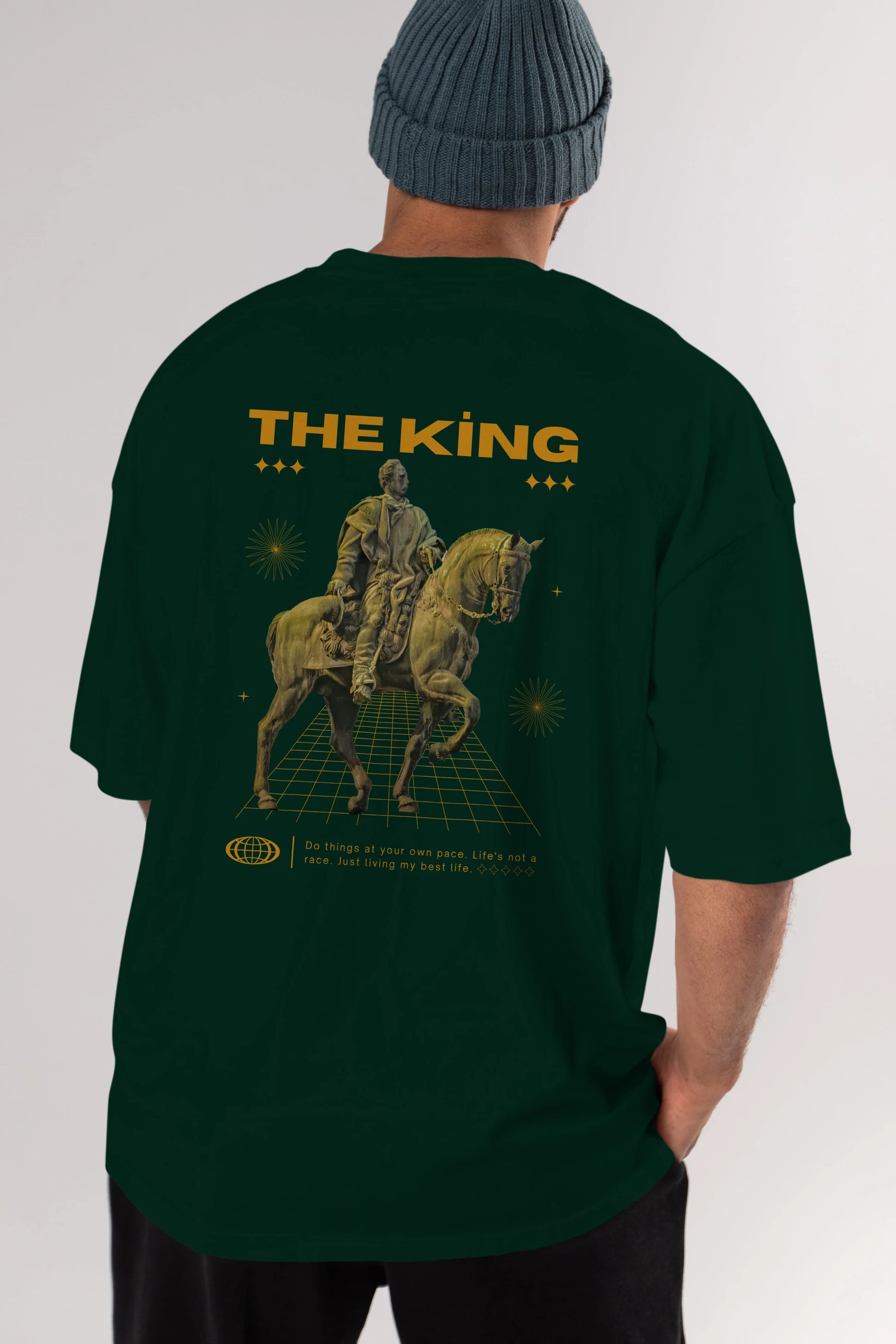 The King Yazılı Arka Baskılı Oversize t-shirt Erkek Kadın Unisex