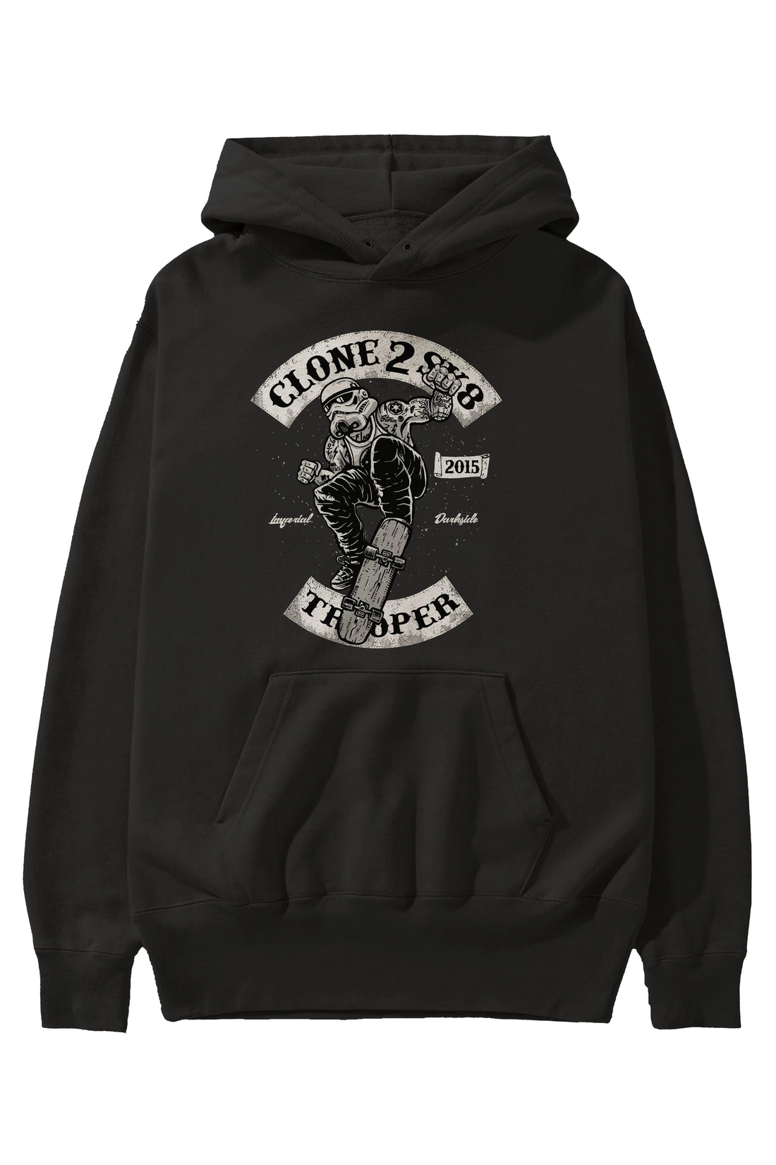 Clone 2 Sk8 Ön Baskılı Hoodie Oversize Kapüşonlu Sweatshirt Erkek Kadın Unisex