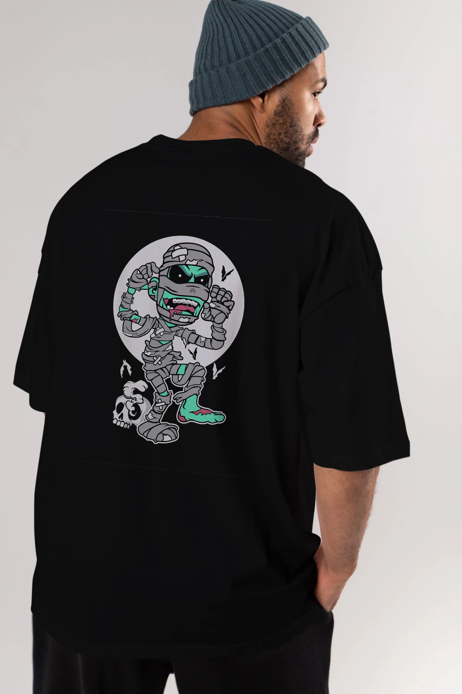 Mummy Arka Baskılı Oversize t-shirt Erkek Kadın Unisex %100 Pamuk tişort
