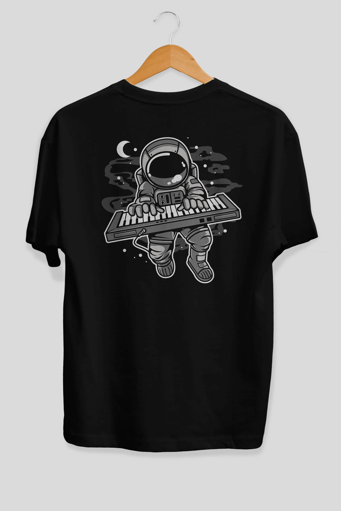 Astronaut Keyboard Arka Baskılı Oversize t-shirt Erkek Kadın Unisex